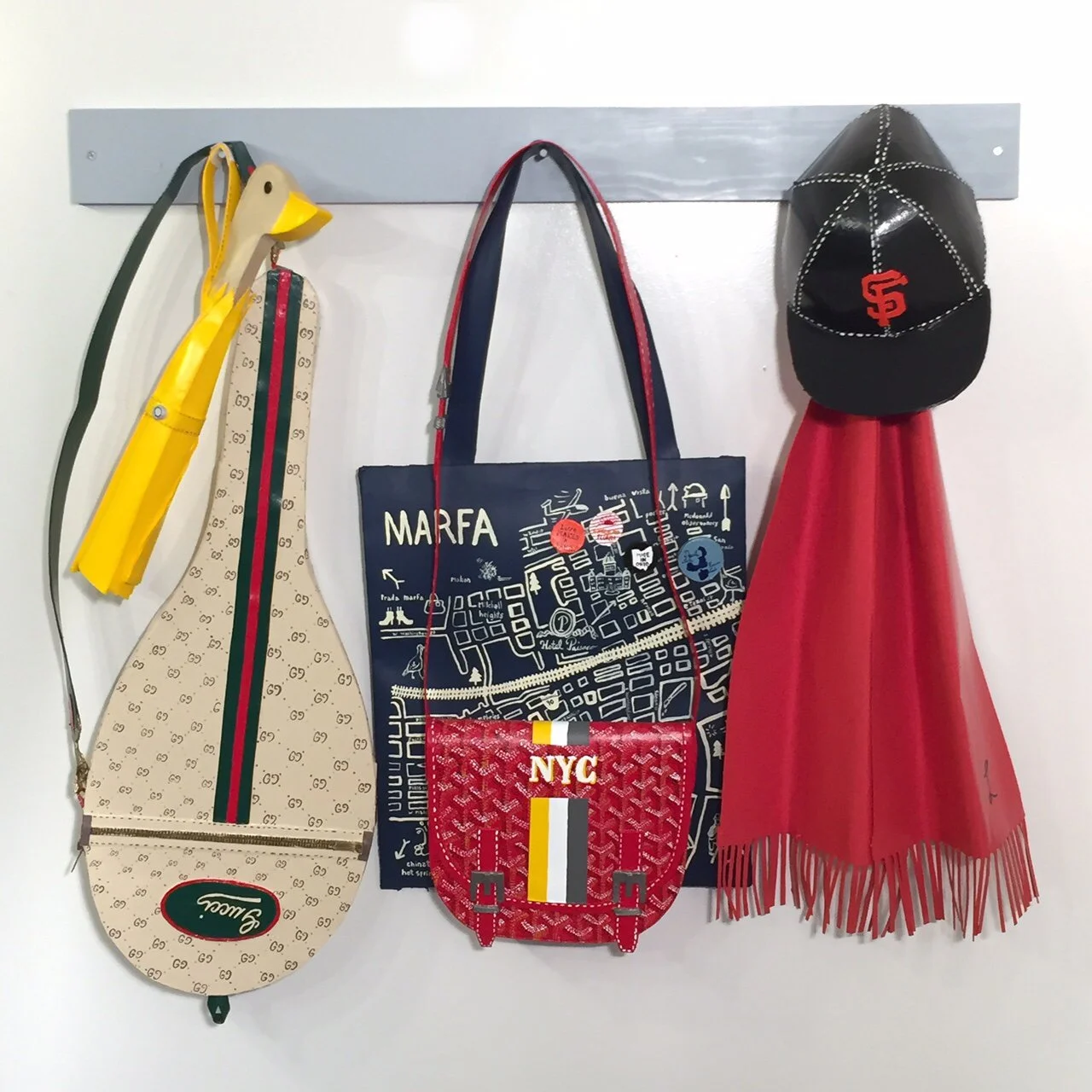 A Place to Hang Your Hat, 2015
Paper, acrylic, hot glue, and wood
35 x 42 x 7.5 in (88.9 x 106.7 x 19.1 cm)