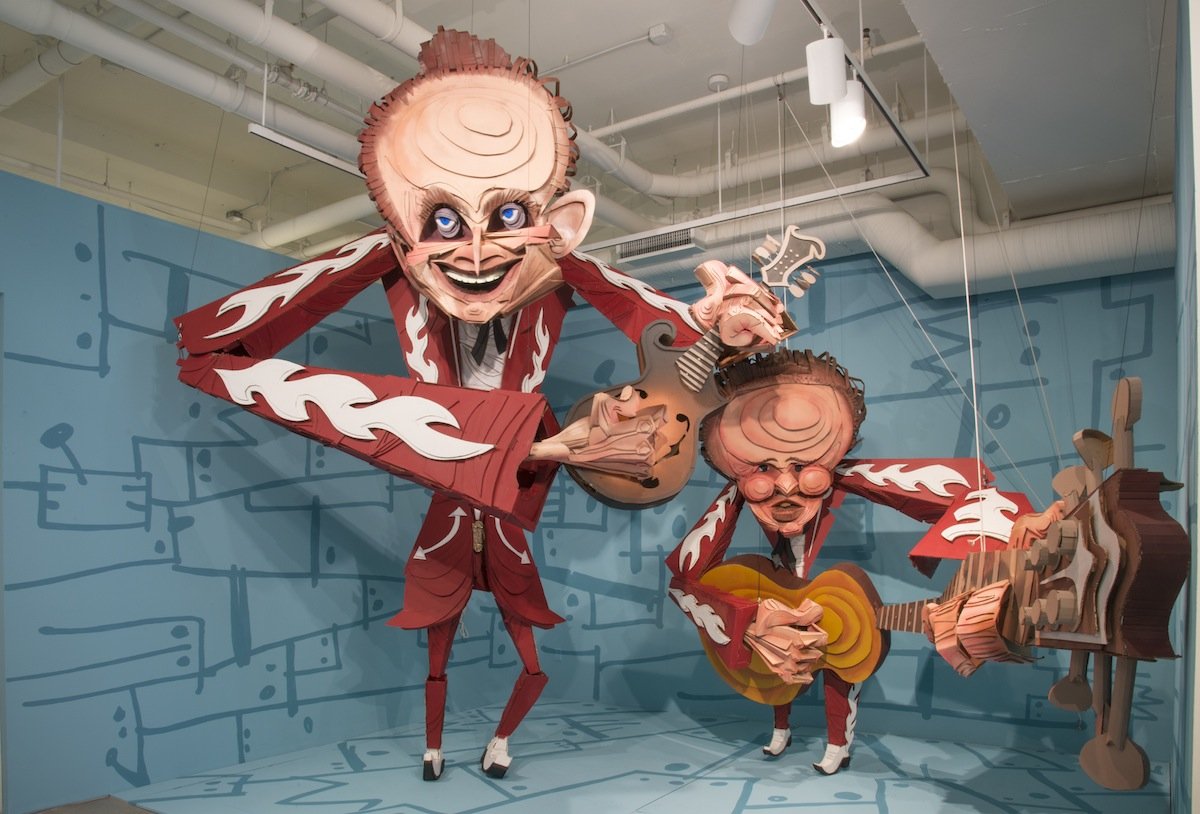 The Louvin Brothers, 2014
Cardboard, wood, acrylic, rope