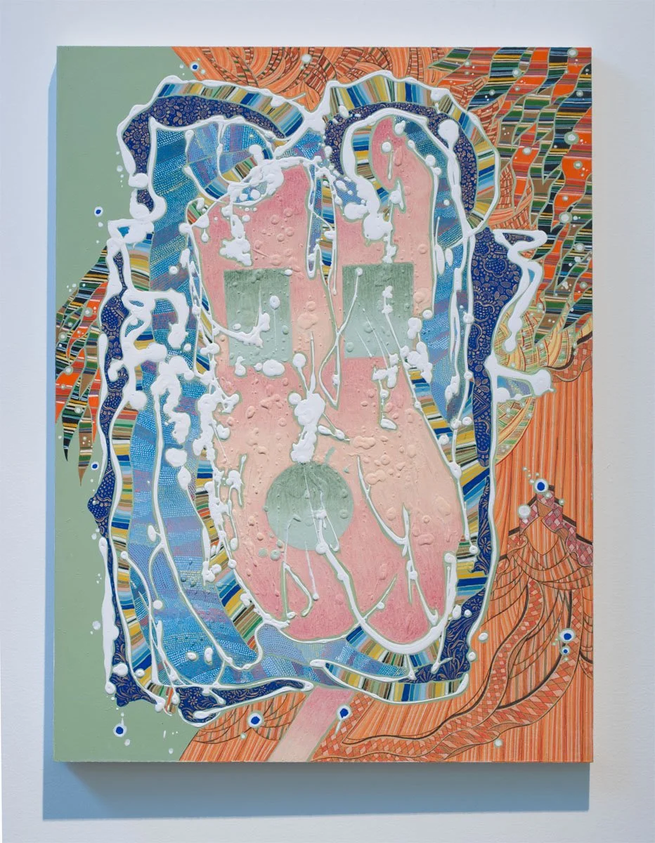 Lost in Color 2, 2013
Ground mineral pigments, gold, dye, on wood
24 x 18 in (61 x 45.7 cm)