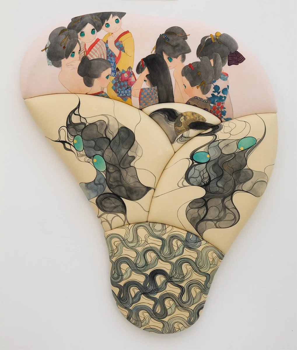 kokoro no tane, 2014
Acrylic on cotton, panel
41 x 34 x 4 inches / 105 x 86 x 9.5 cm