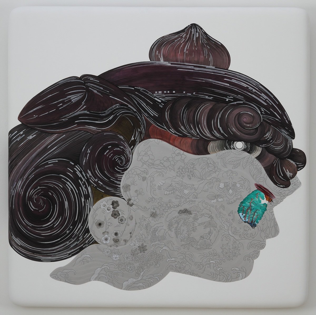 akai ooinu, 2012
Acrylic on cotton, blanket and panel
43 x 43 x 2.5 inches / 110 x 110 x 6 cm