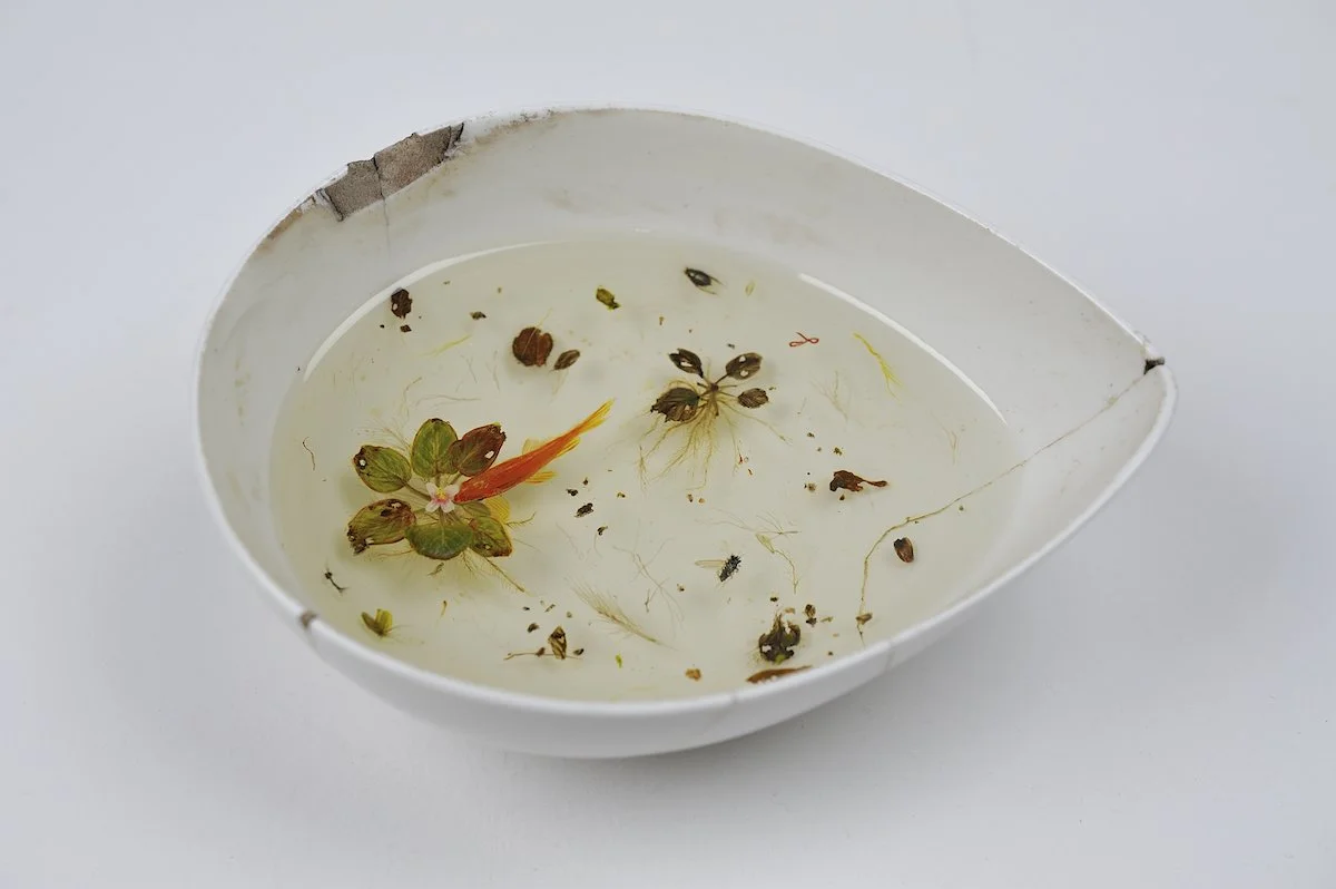 Karemoni, 2013
Ceramic bowl, resin, acrylic
3 x 7 x 5.5 in (7.6 x 17.8 x 14 cm)