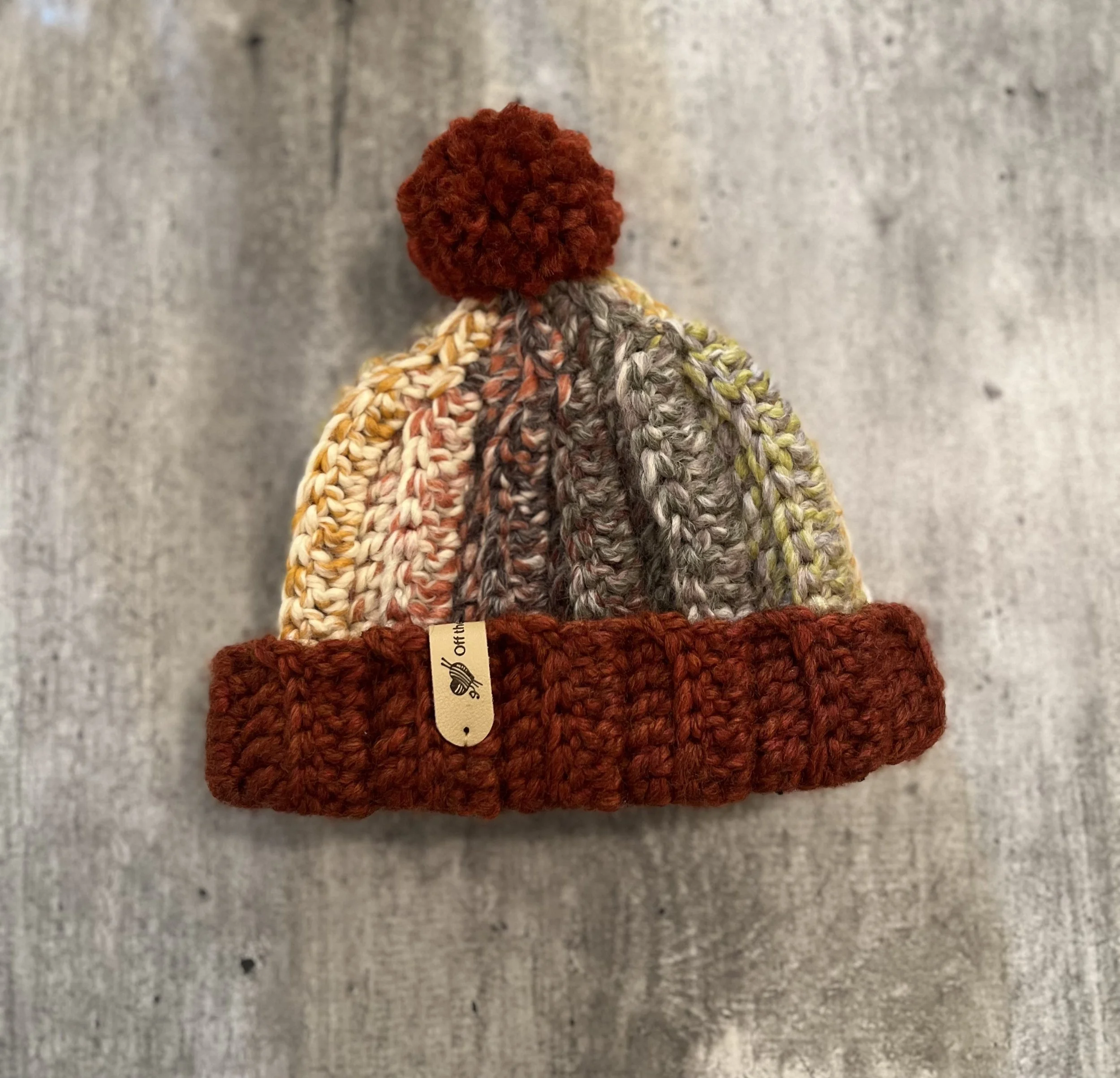Pumpkin Spice Children's Ribbed Beanie with Pom Pom