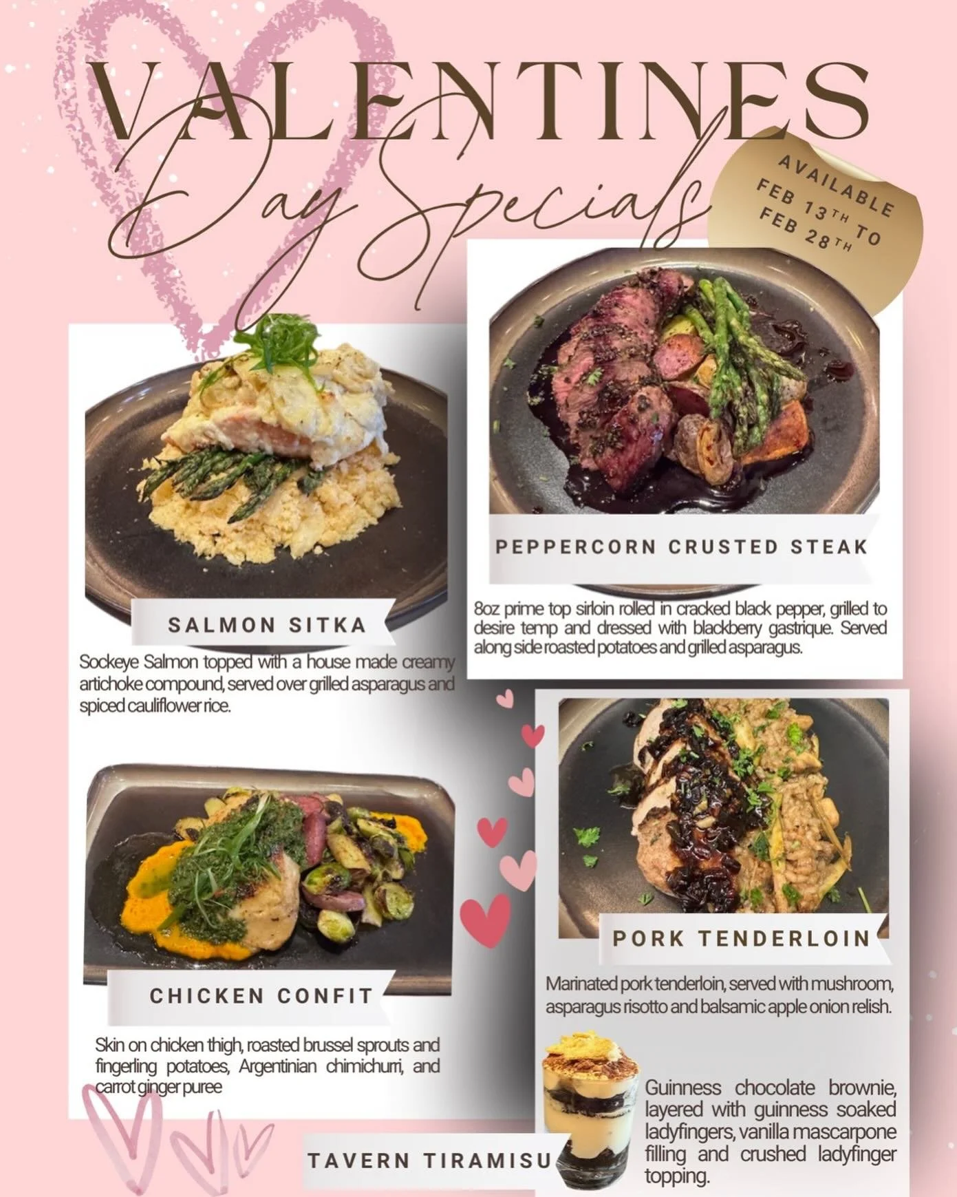 February Specials available 2/13-2/28 @ F.R.E.D's  #eat #freds #valentinesday #snohomish #sweettreat