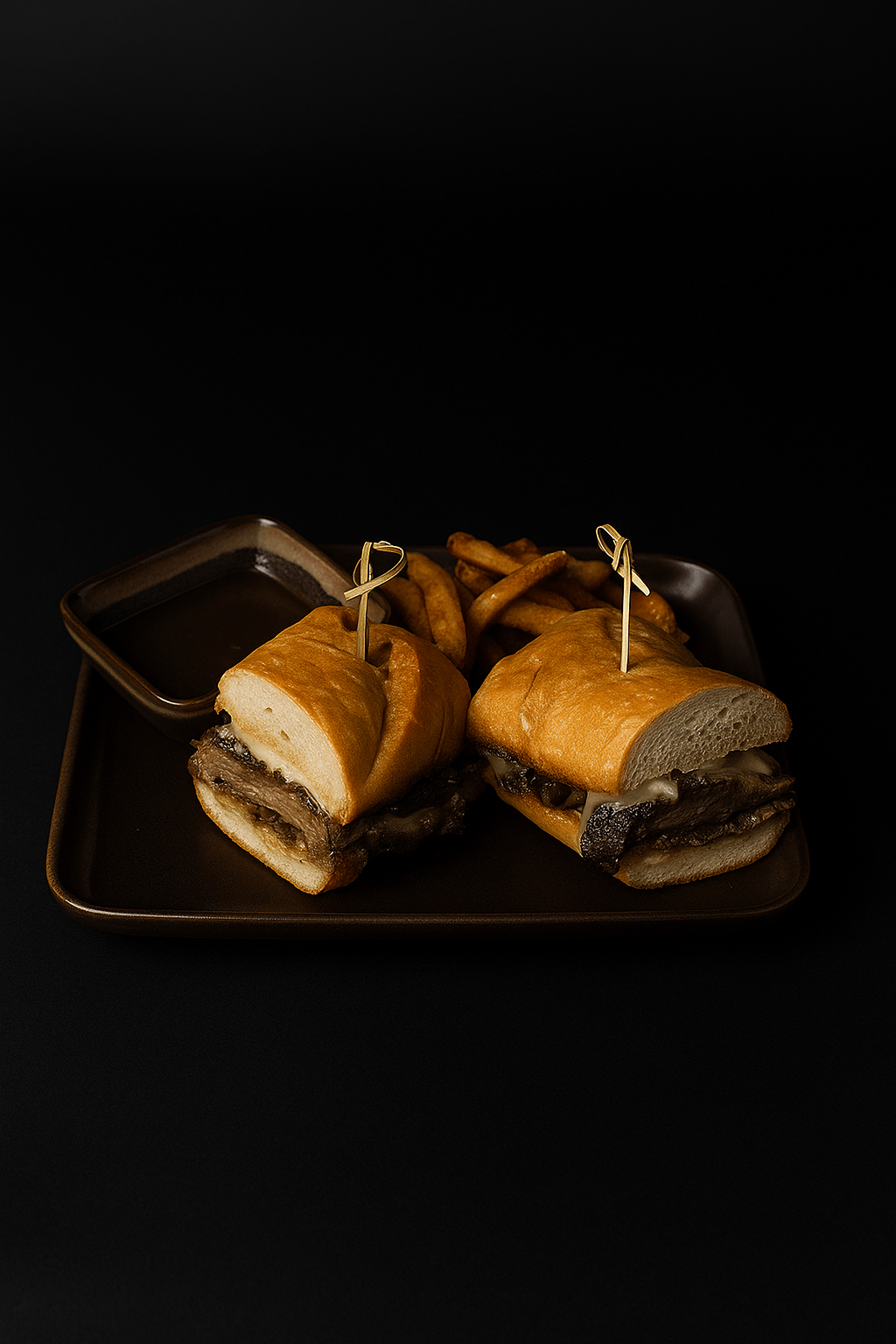 roasted bottom round with grilled onion, gouda, garlic aioli and french loaf