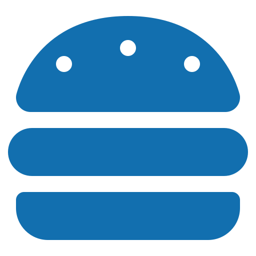 solid burger icon in blue