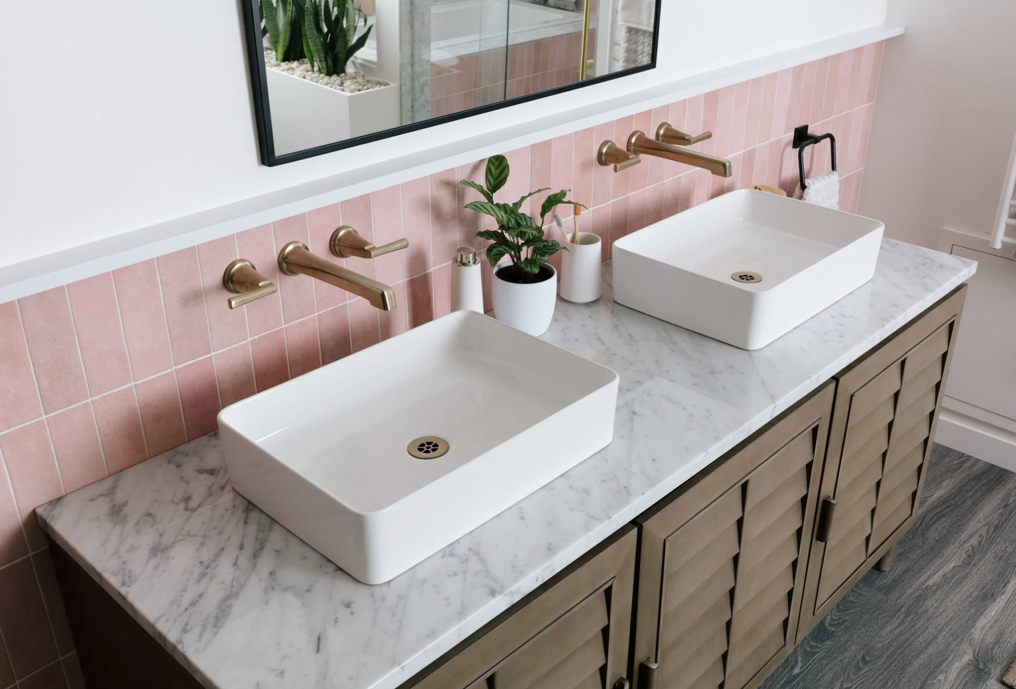 Pink tile bathroom Santa barbara