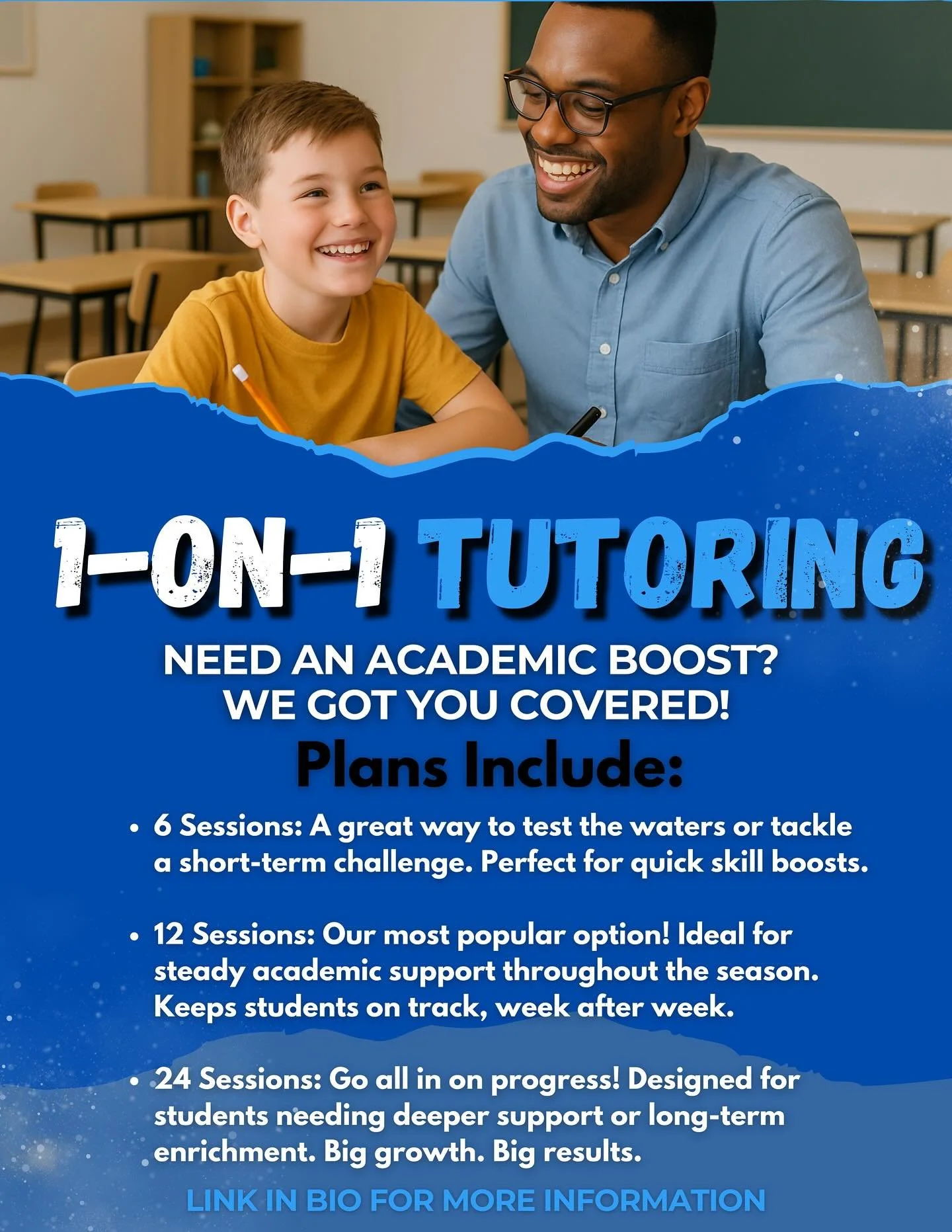 🎓 1-on-1 Tutoring That Fits Your Schedule—and Your Needs 🧠💪
Whether your child needs targeted support or long-term skill-building, our personalized tutoring sessions help them grow academically with confidence. Sessions are tailored, flexib