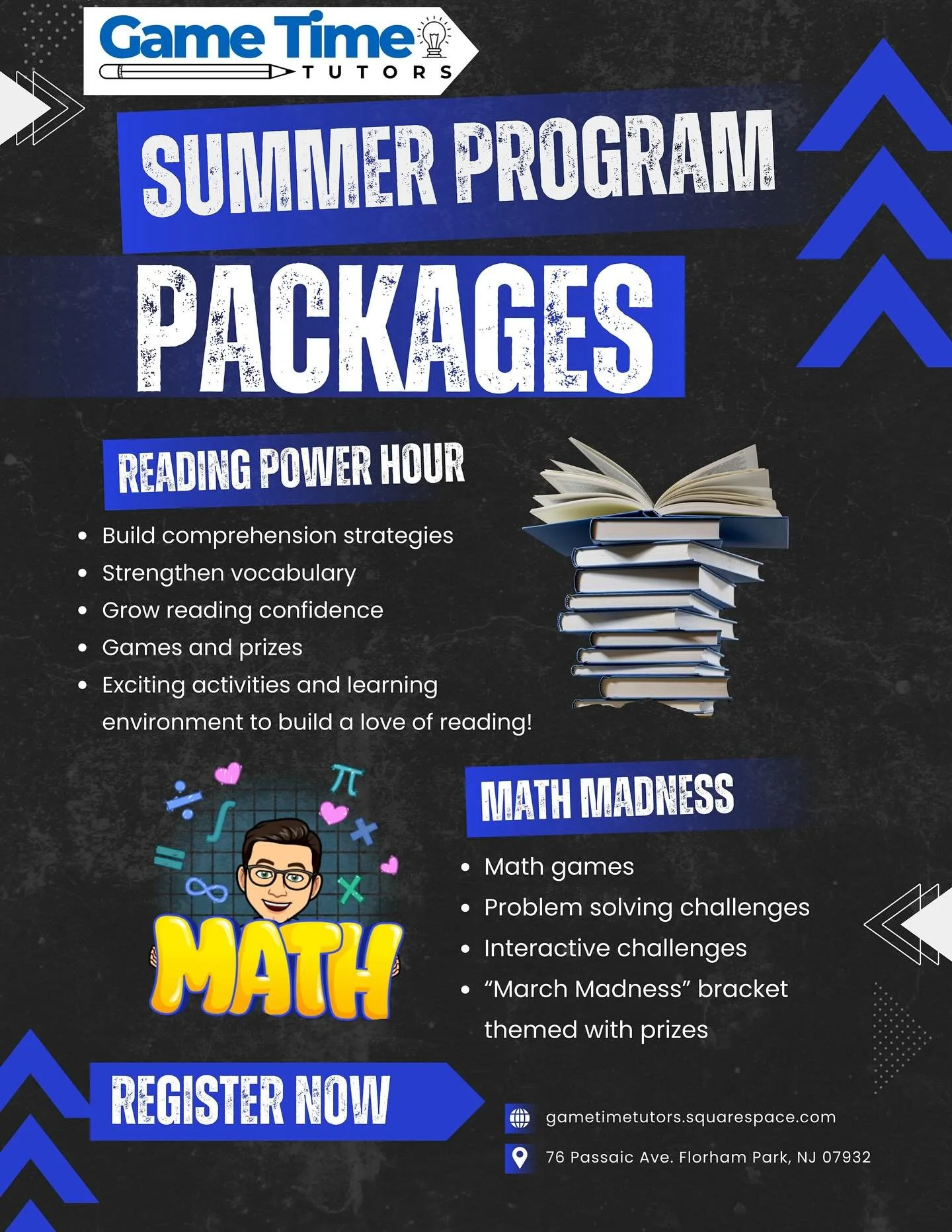 🌟 Summer Just Got Smarter! 🌟
Booking is NOW OPEN for our exciting Reading Power Hour and Math Madness summer programs!
✨ Small groups
✨ Hands-on projects
✨ Daily skill-building challenges
✨ Games and prizes
Help your child avoid the summer slide