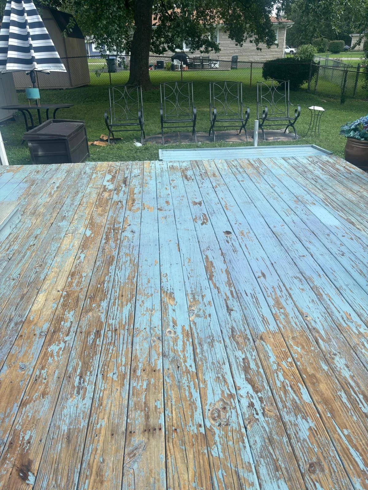 Before photo of the deck