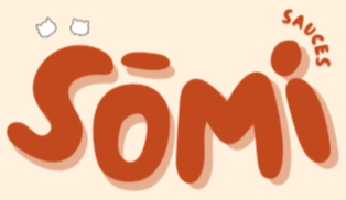 Logo for SÖMI Sausages with stylized text and small sausage icons.