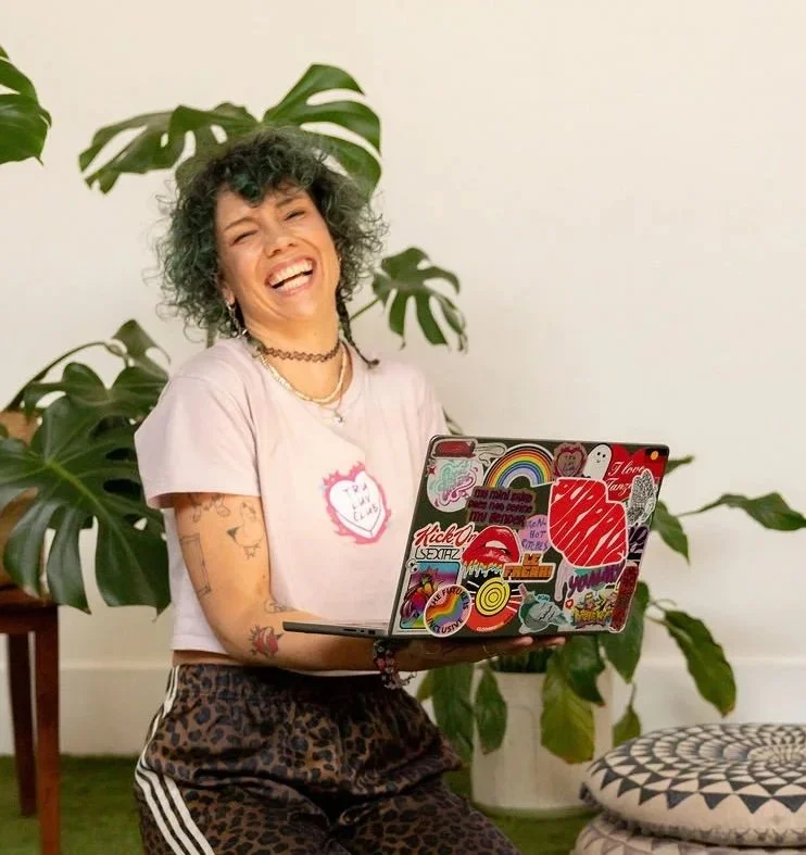 Person following an online Tru Luv Club dance class at home