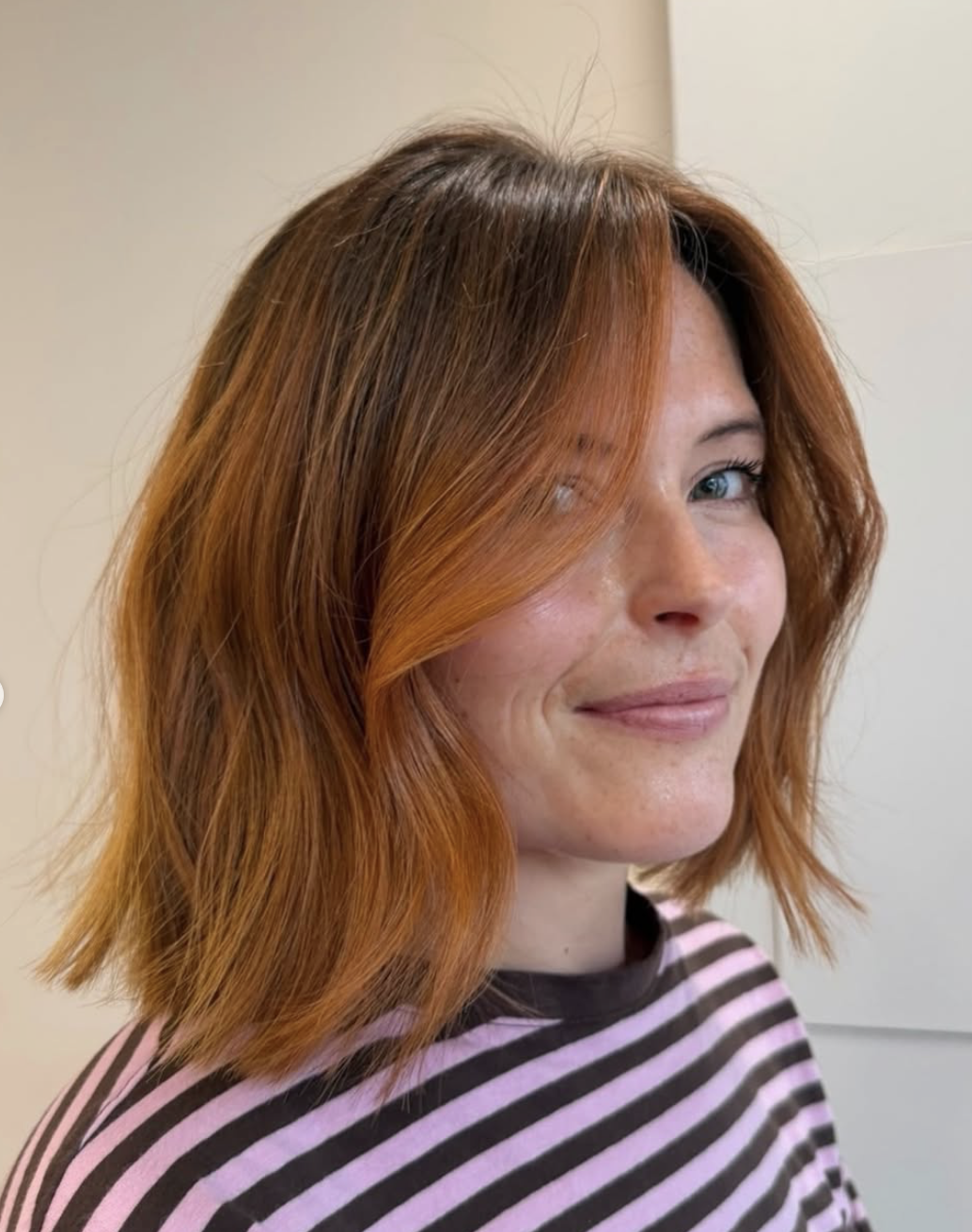 red hair, bob, regrowth, toner