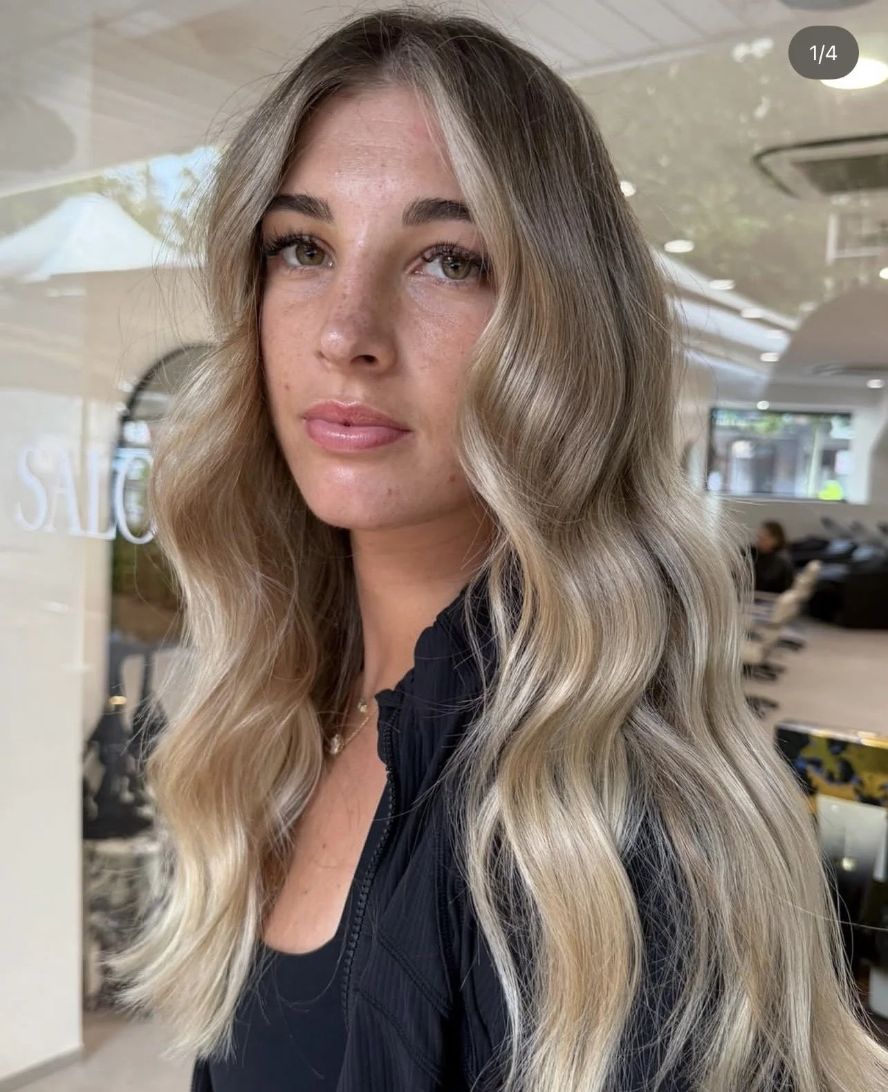 long blond wavy hair