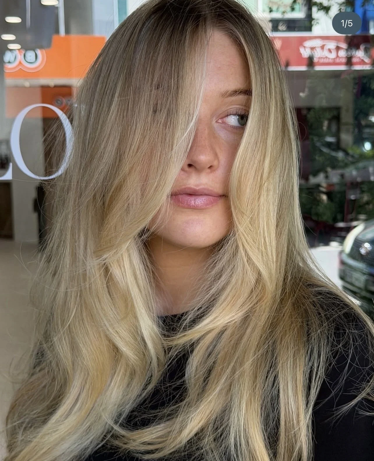 long blonde highlights root shadow