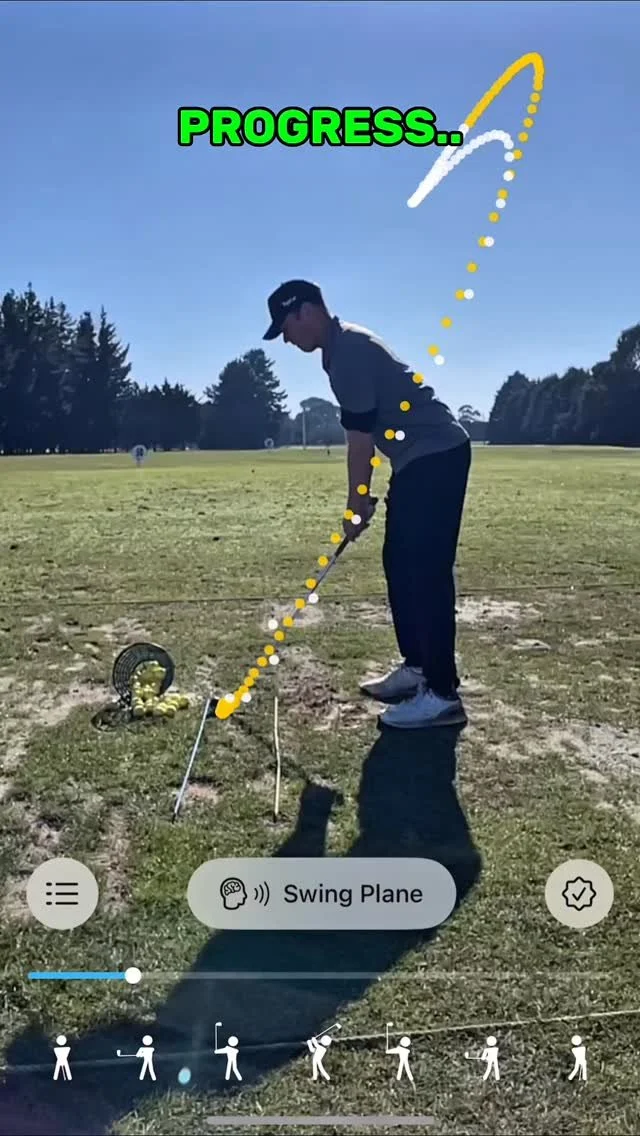 Golf Clubs started to track the correct way in transition at the top.
Feel vs real here, this feels like I’m dropping the club way behind and bowing the wrist.
Reality is it’s basically a single plane straight up then straight back do