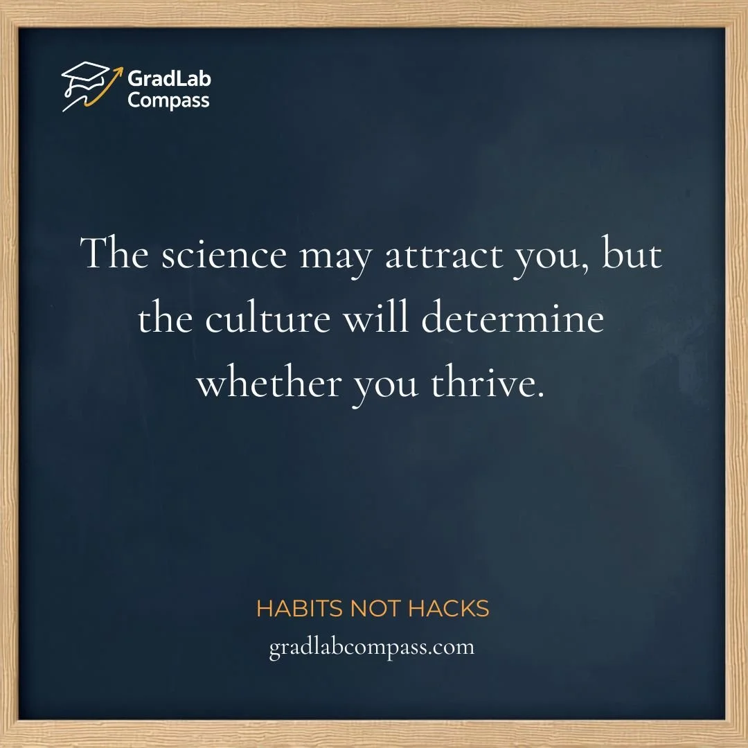 Habit, Not Hack: Choose the Lab, Not Just the Science (Trainee)