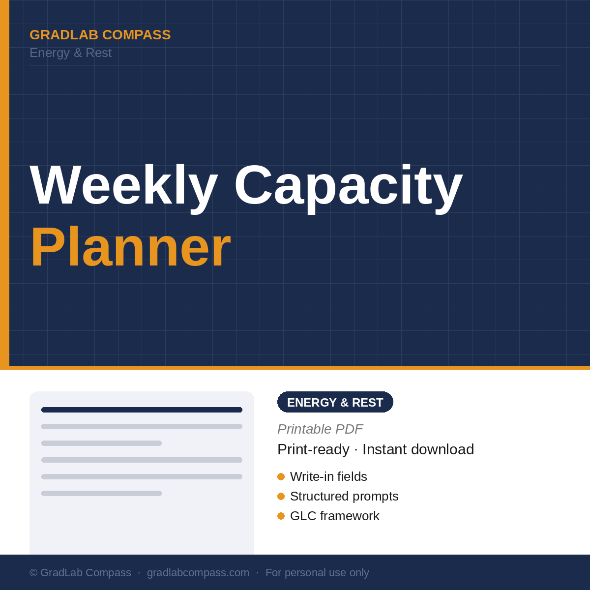 GLC Weekly Capacity Planner