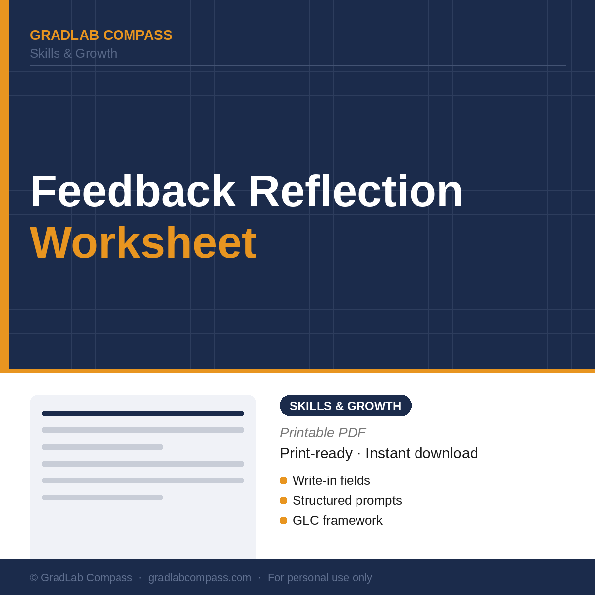 GLC Feedback Reflection Worksheet