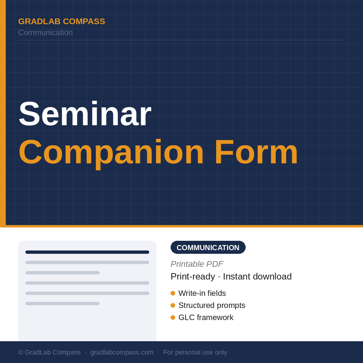 GLC Seminar Companion Form