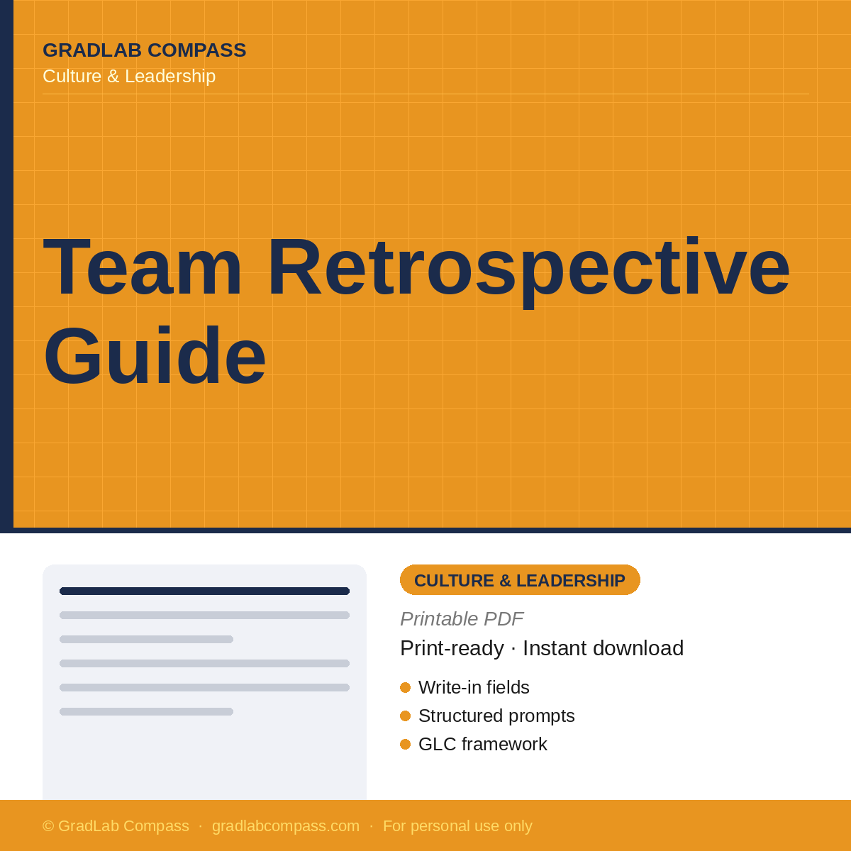 GLC Team Retrospective Guide