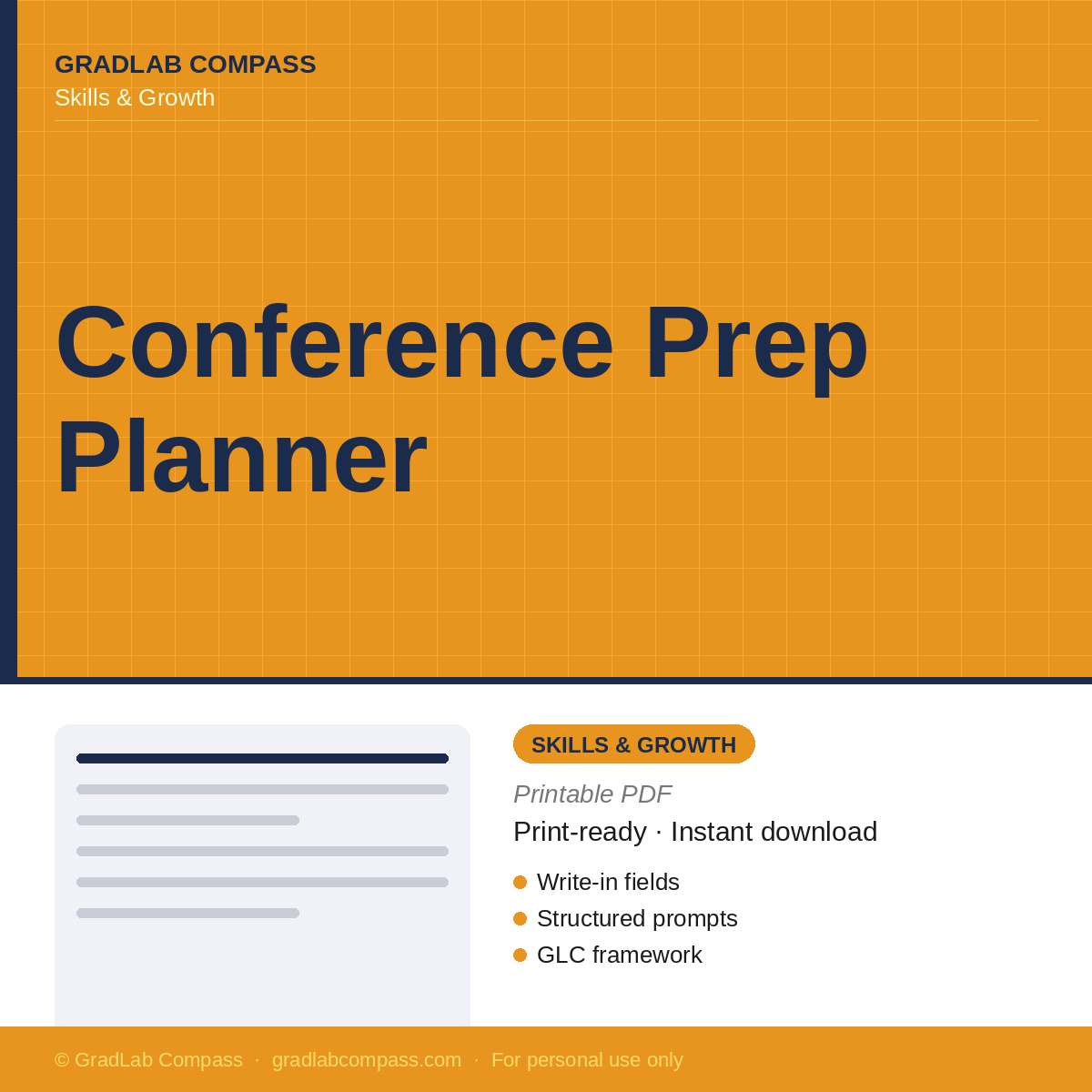 GLC Conference Prep Planner