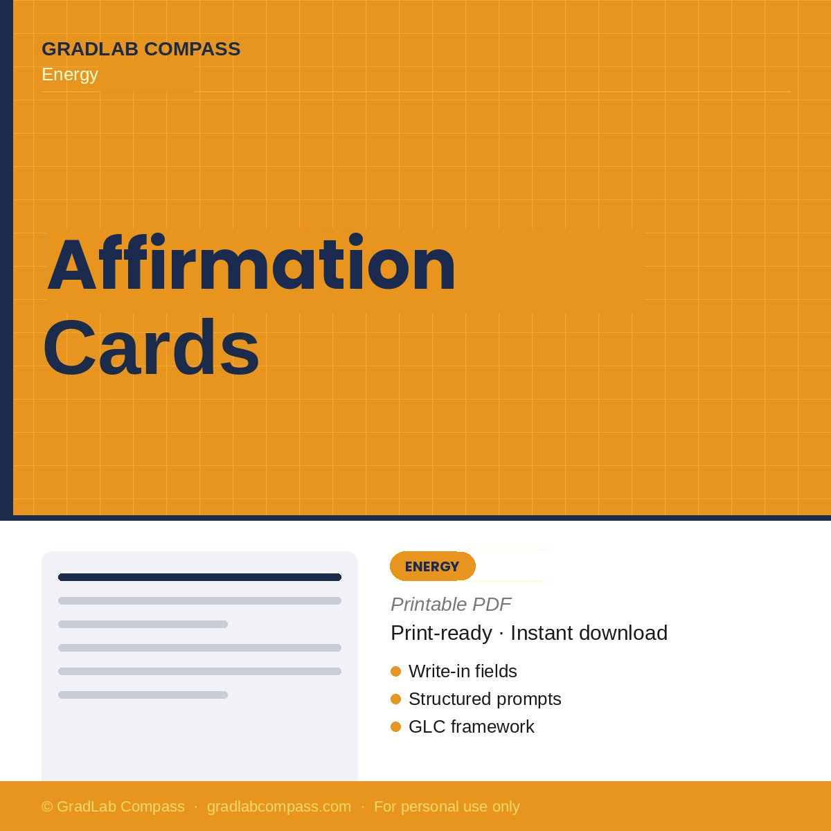 GLC Affirmation Cards