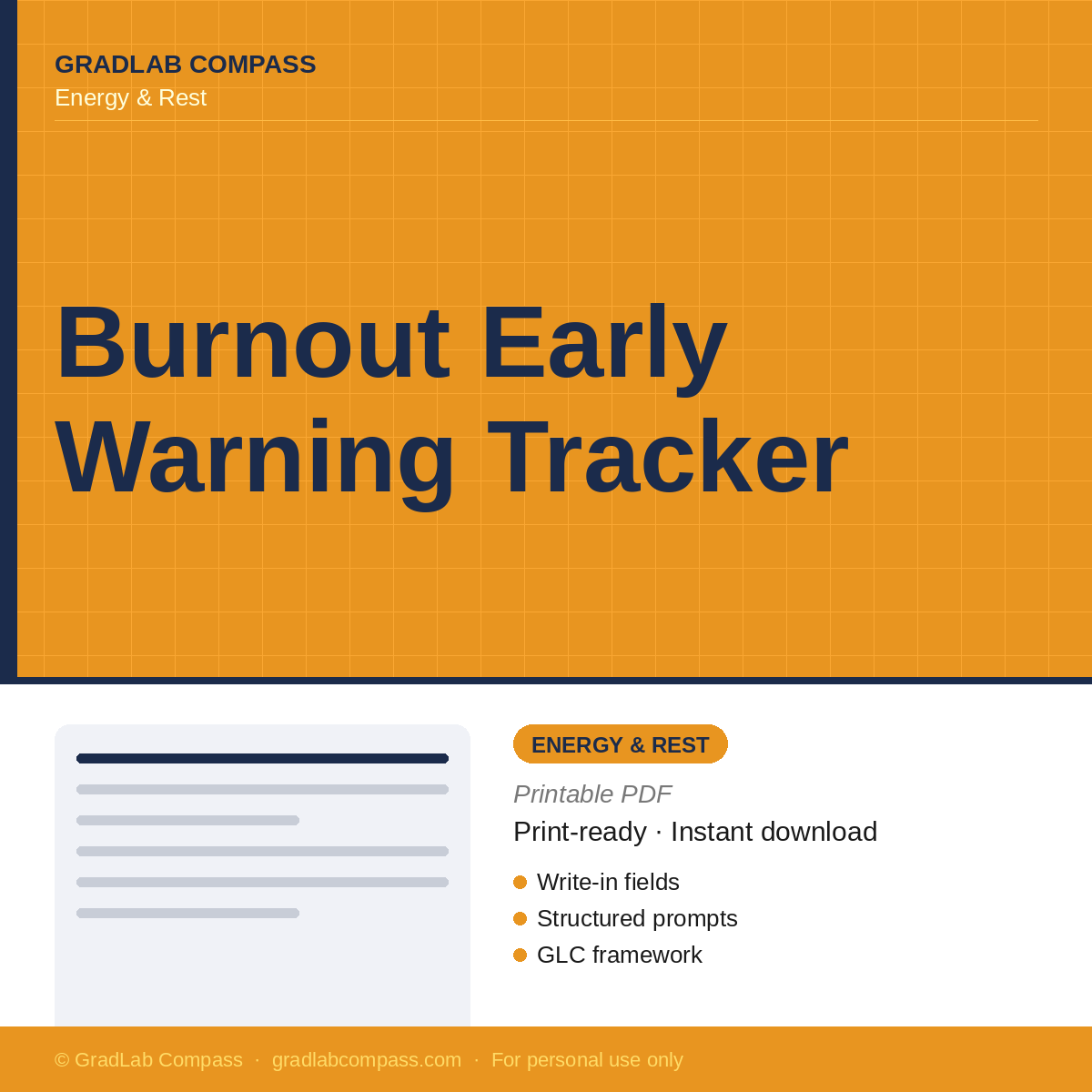 GLC Burnout Early Warning Tracker