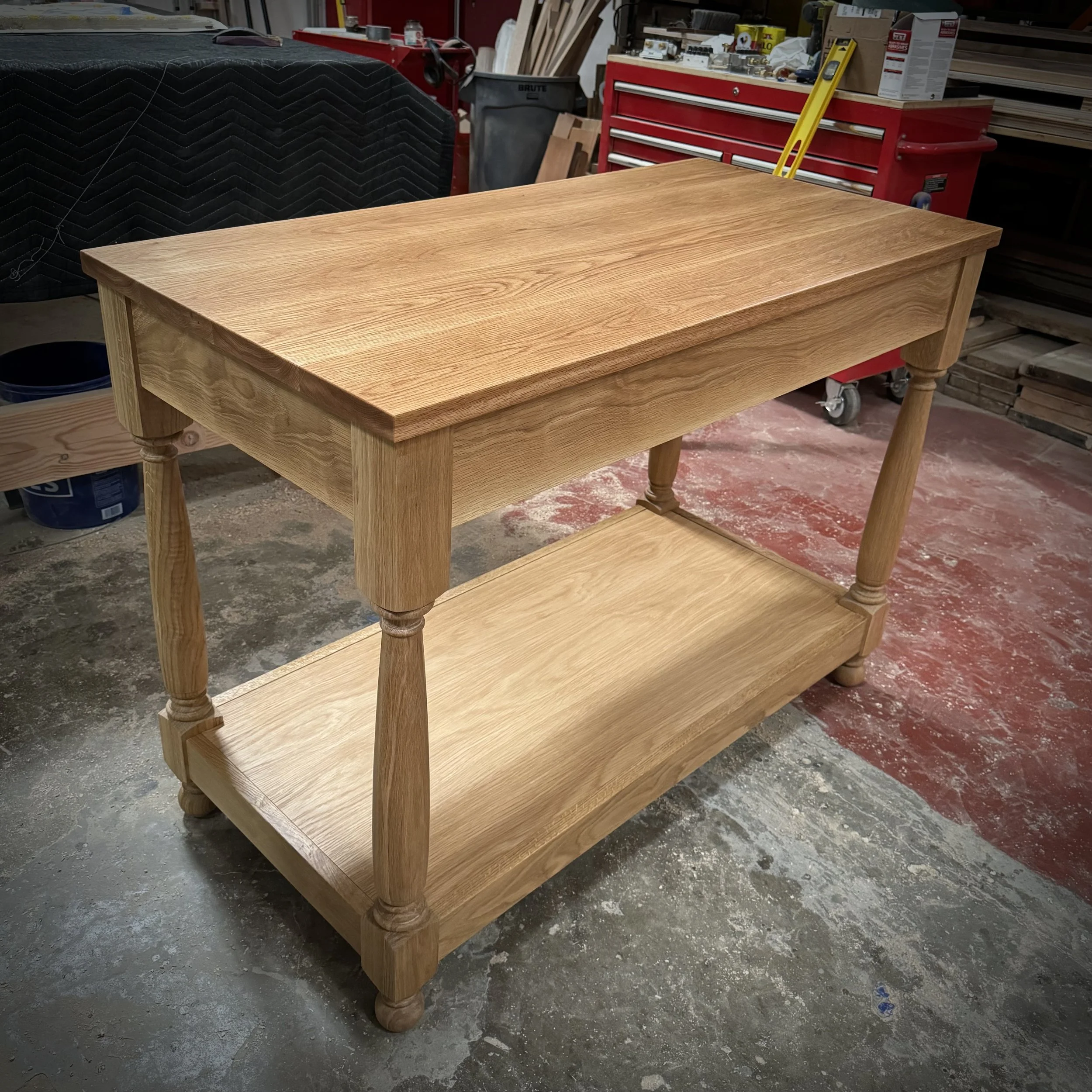 farmhouse kitchen island - white oak