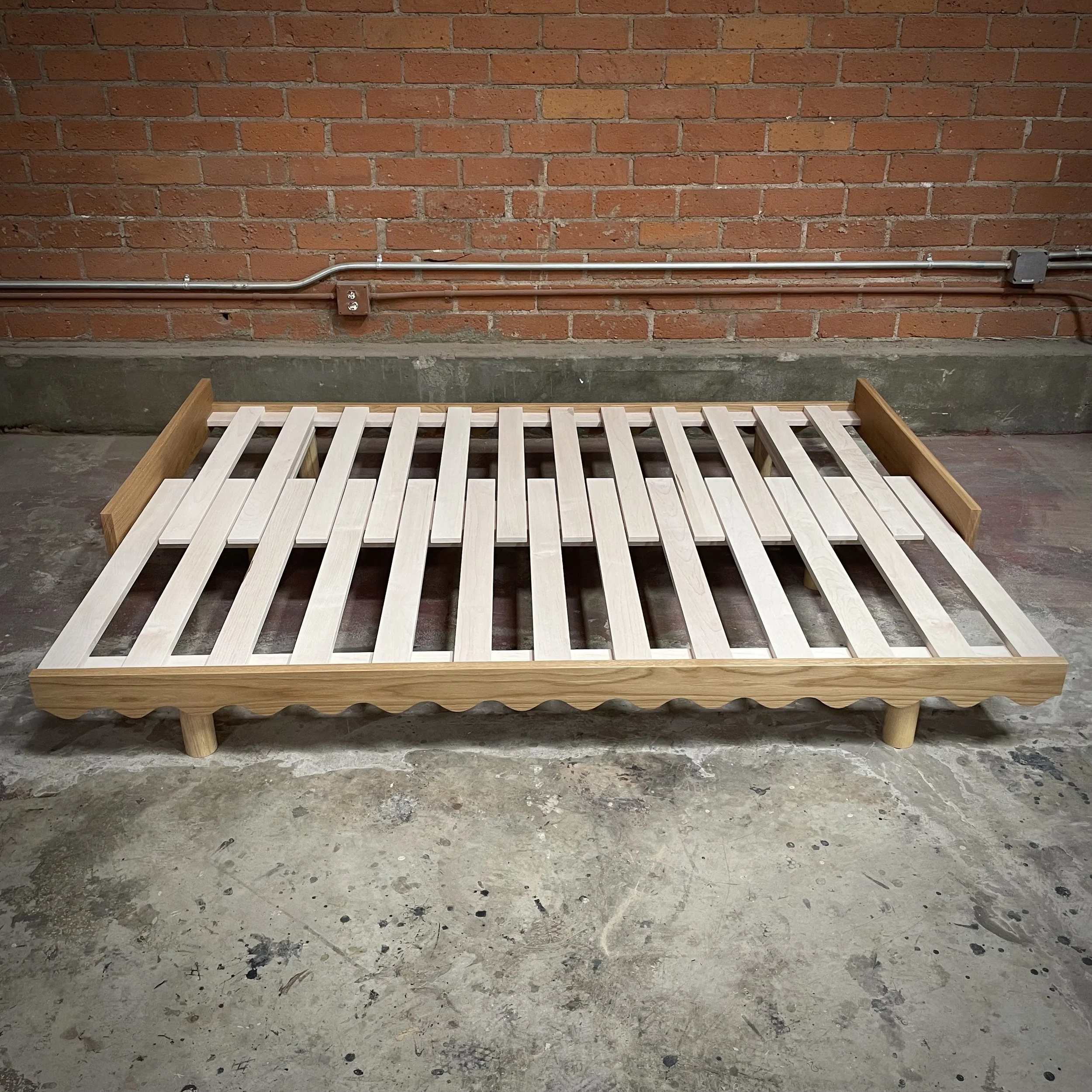 Wave in white oak with poplar slats