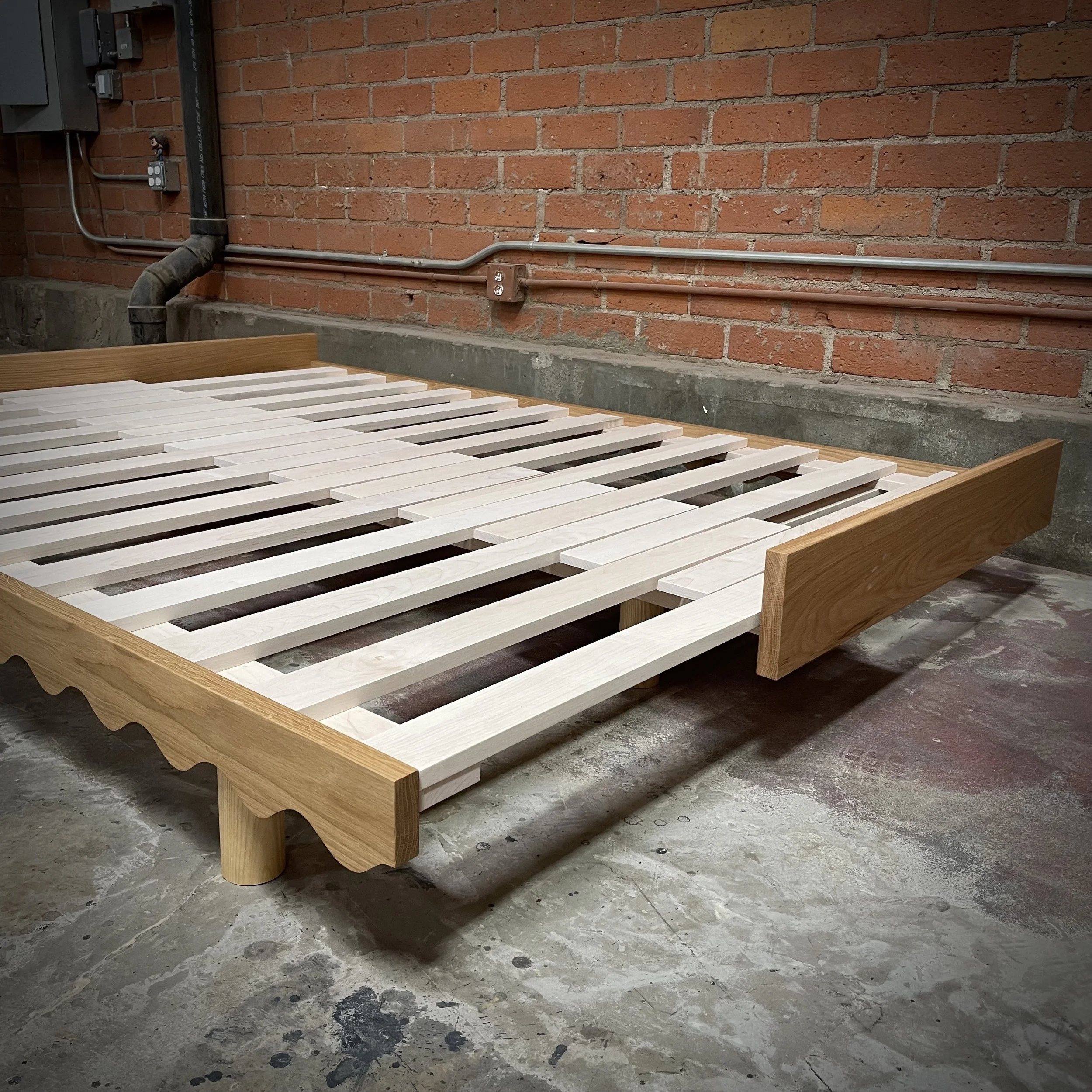 Wave in white oak with poplar slats