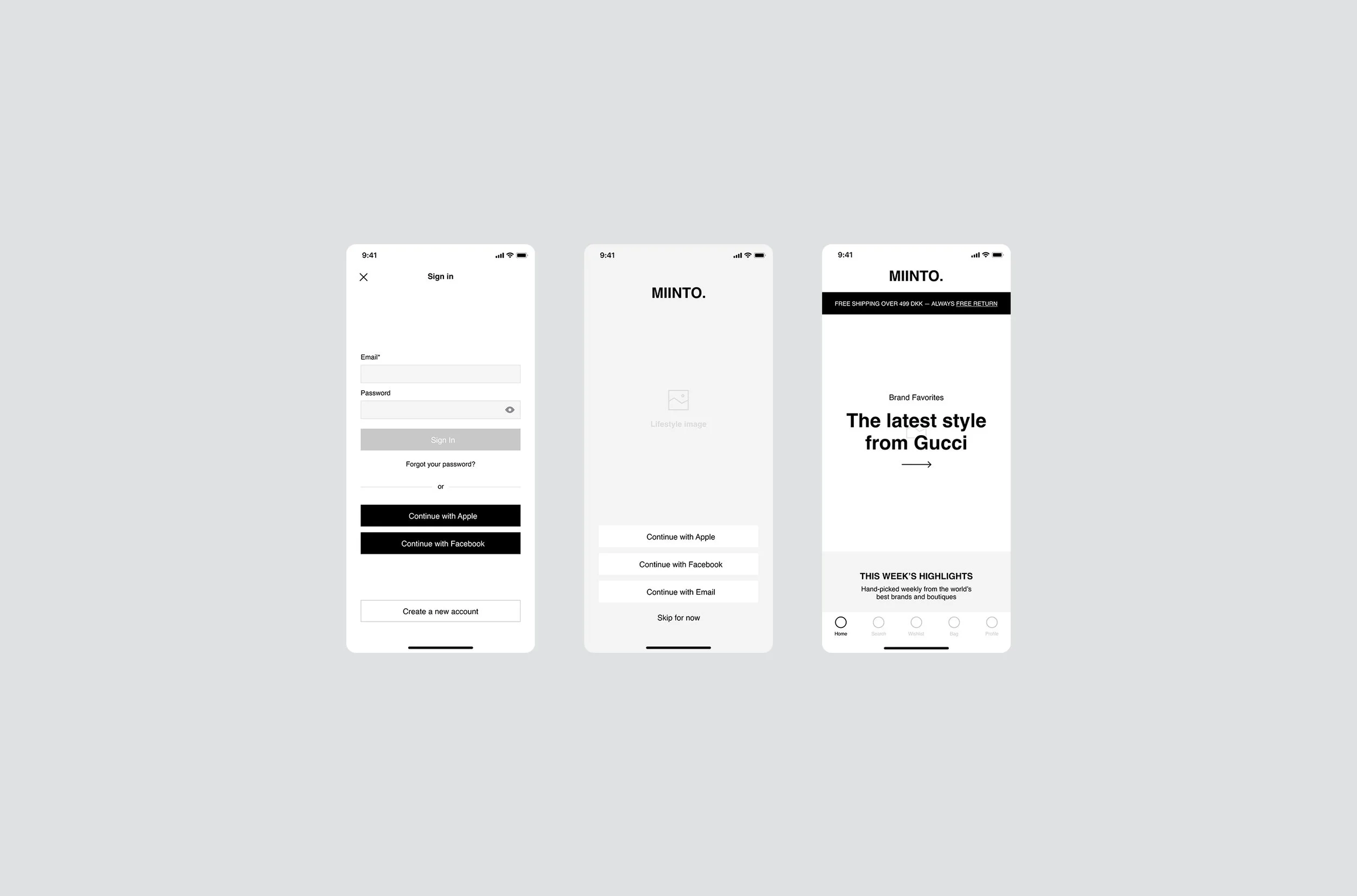 An image of Miinto Mobile App.
