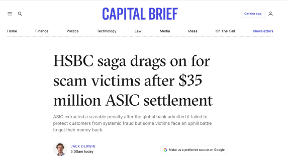 HSBC SCAM VICTIMS LEFT high and dry