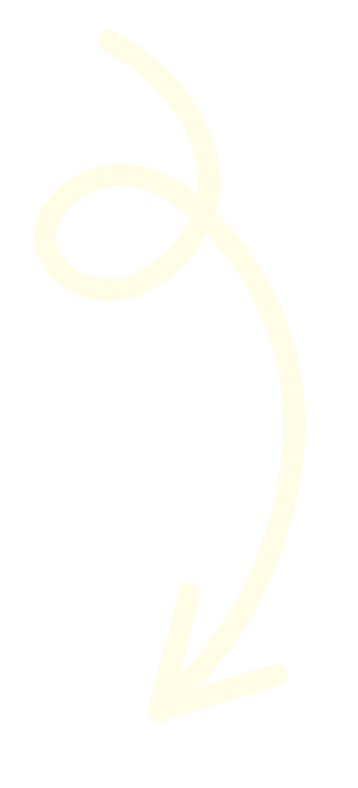 Curved beige arrow pointing downward on a black background.