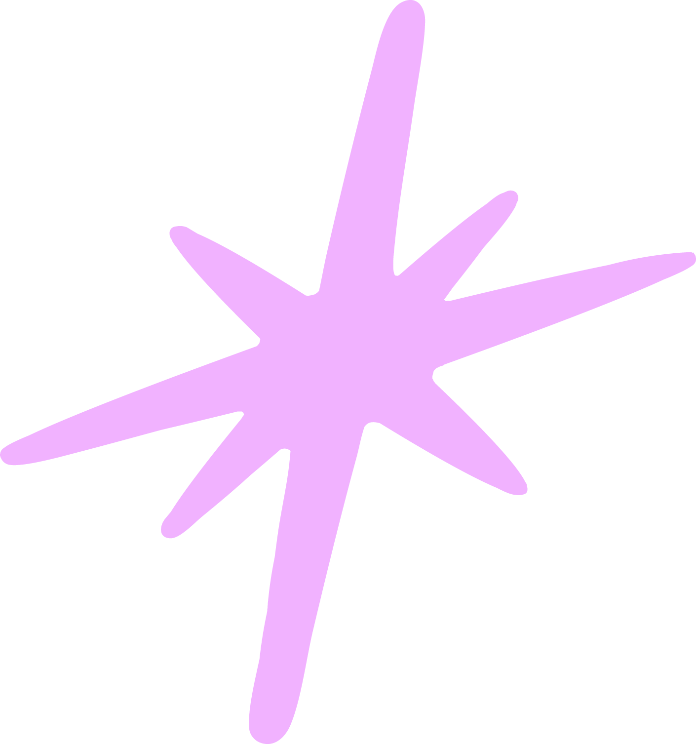 Lavender star-shaped design with a solid white square in the bottom right corner.