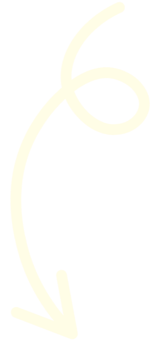 A white arrow with a curl at the top pointing downward on a black background.