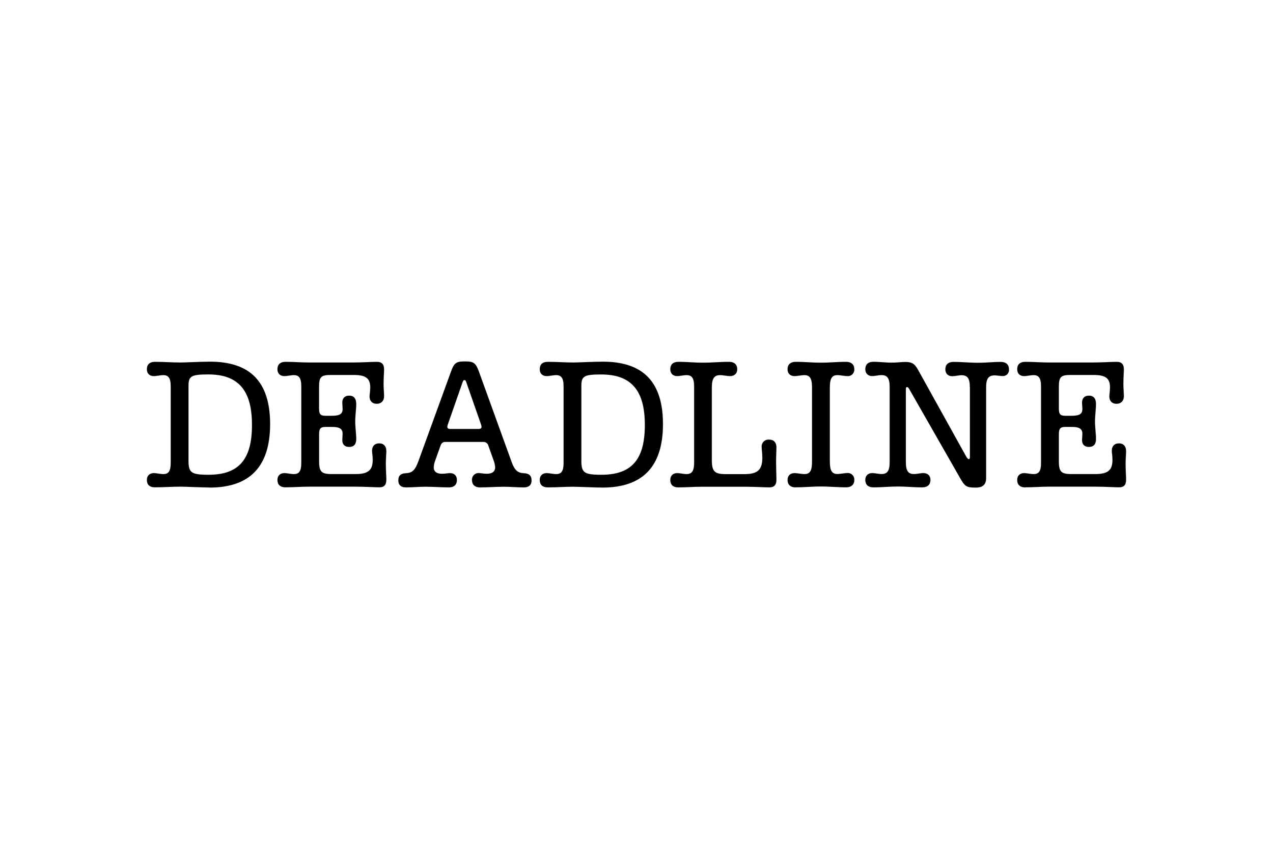 Black background with the word 'DEADLINE' written in large, green outlined letters.
