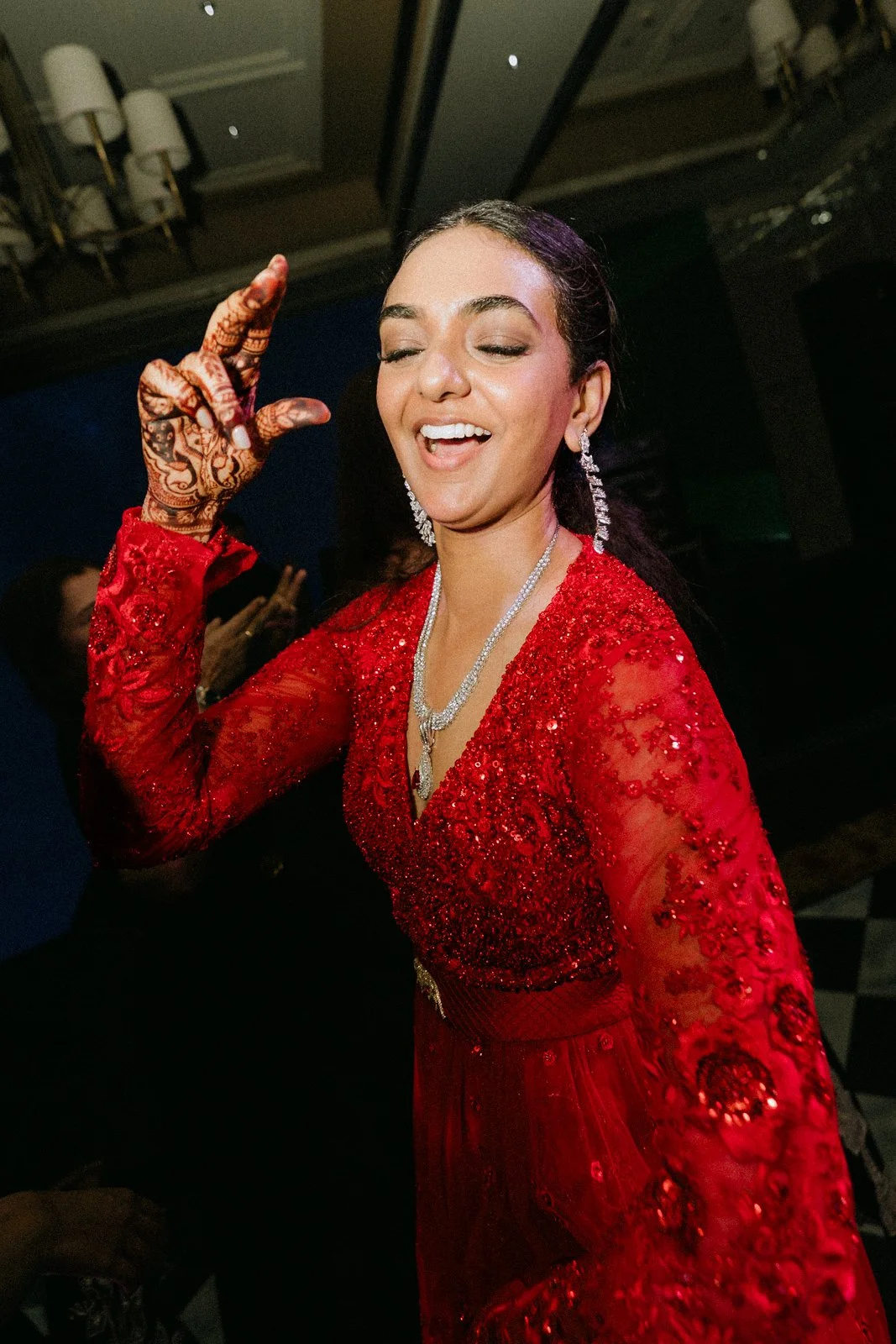 Shrishti dancing with her eyes closed