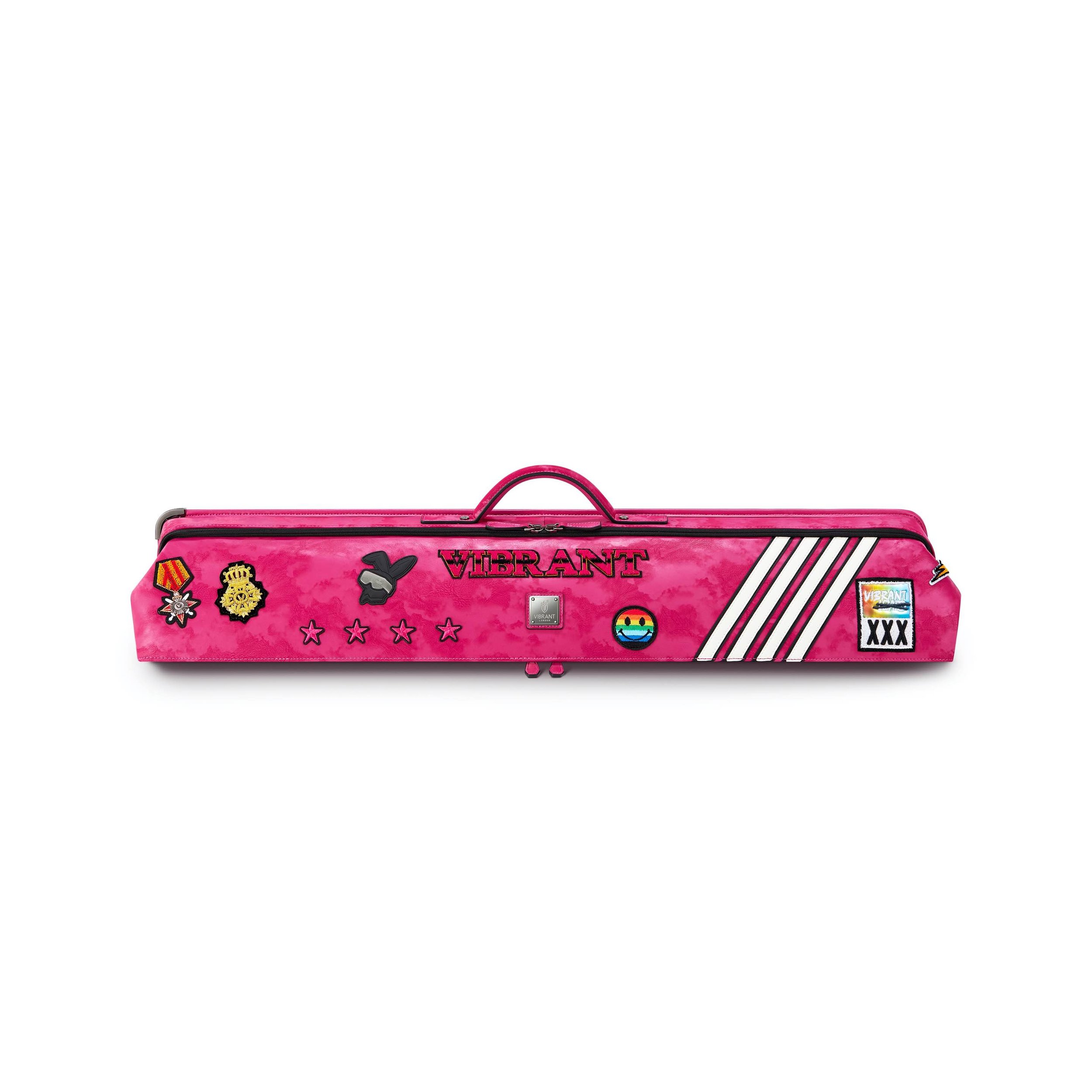 Rainbow cue bag-Rose red