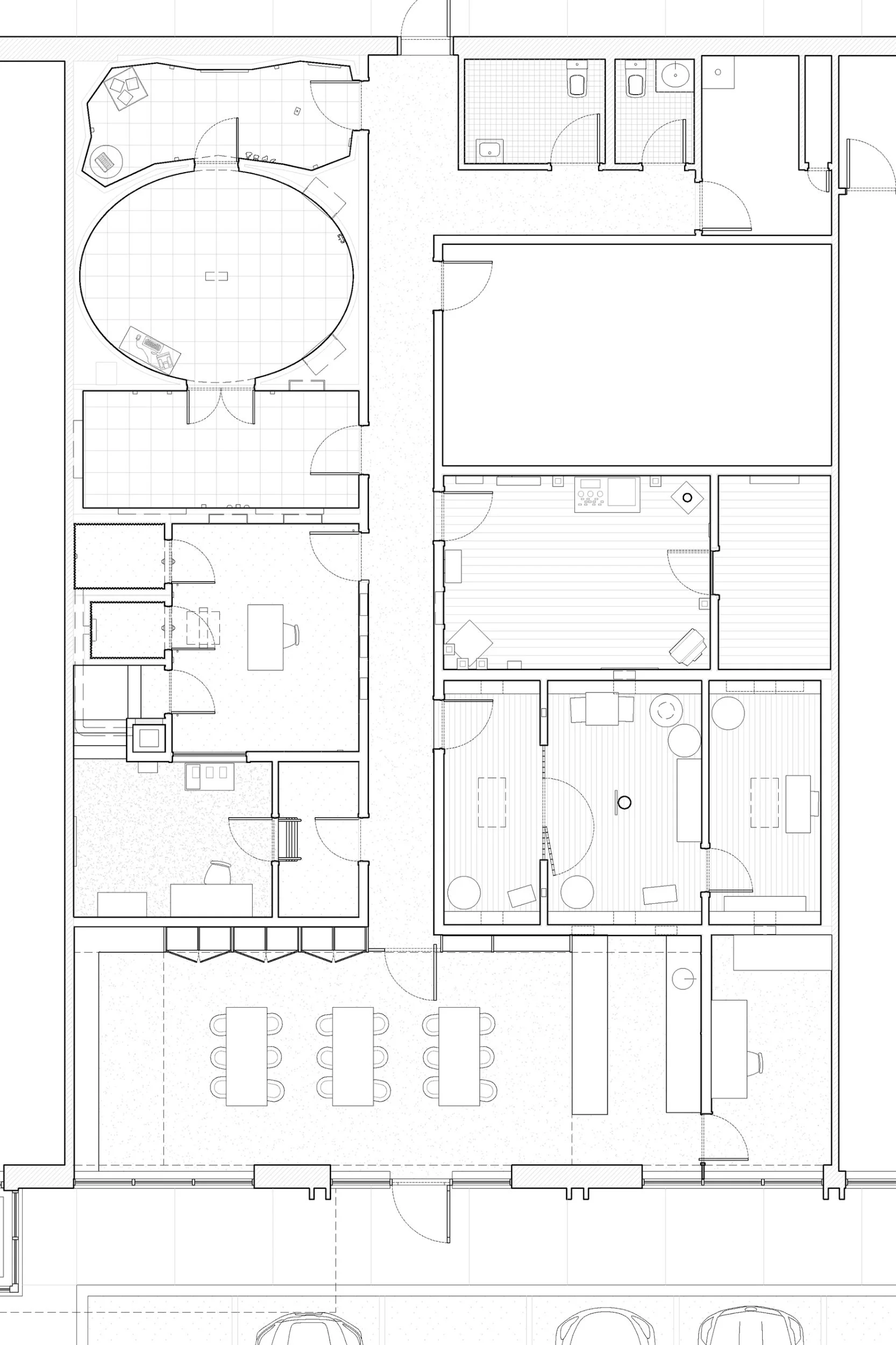 Architectural plan drawing of Escape City commercial interiors tenant improvement in Calgary, Alberta