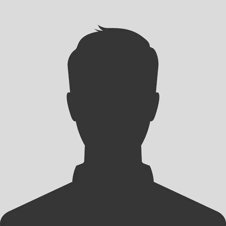 Schwarz-weißer Silhouetten-Porträt eines Mannes mit kurzhaarfrisur, leichter Schulteransicht, gegen hellgrauen Hintergrund.