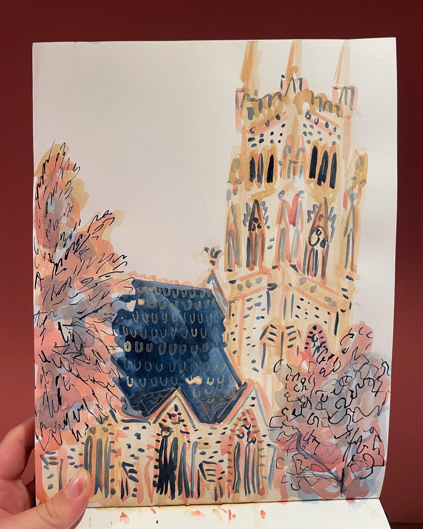 40/50 of the #3materialsdrawingchallenge 
Thank you @naomitippingillustrator @kathryn_boyt and @charlotte.durance for hosting! 

An inky sketch for number 40! 🎨 this is the methodist church down the road from me. I have been wanting to draw it for a