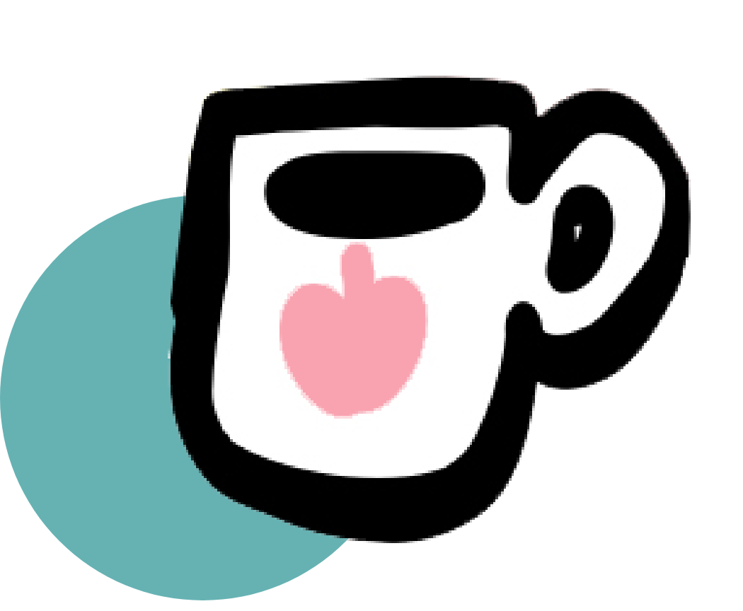 Beautiful and unique hand-drawn illustration of a mug