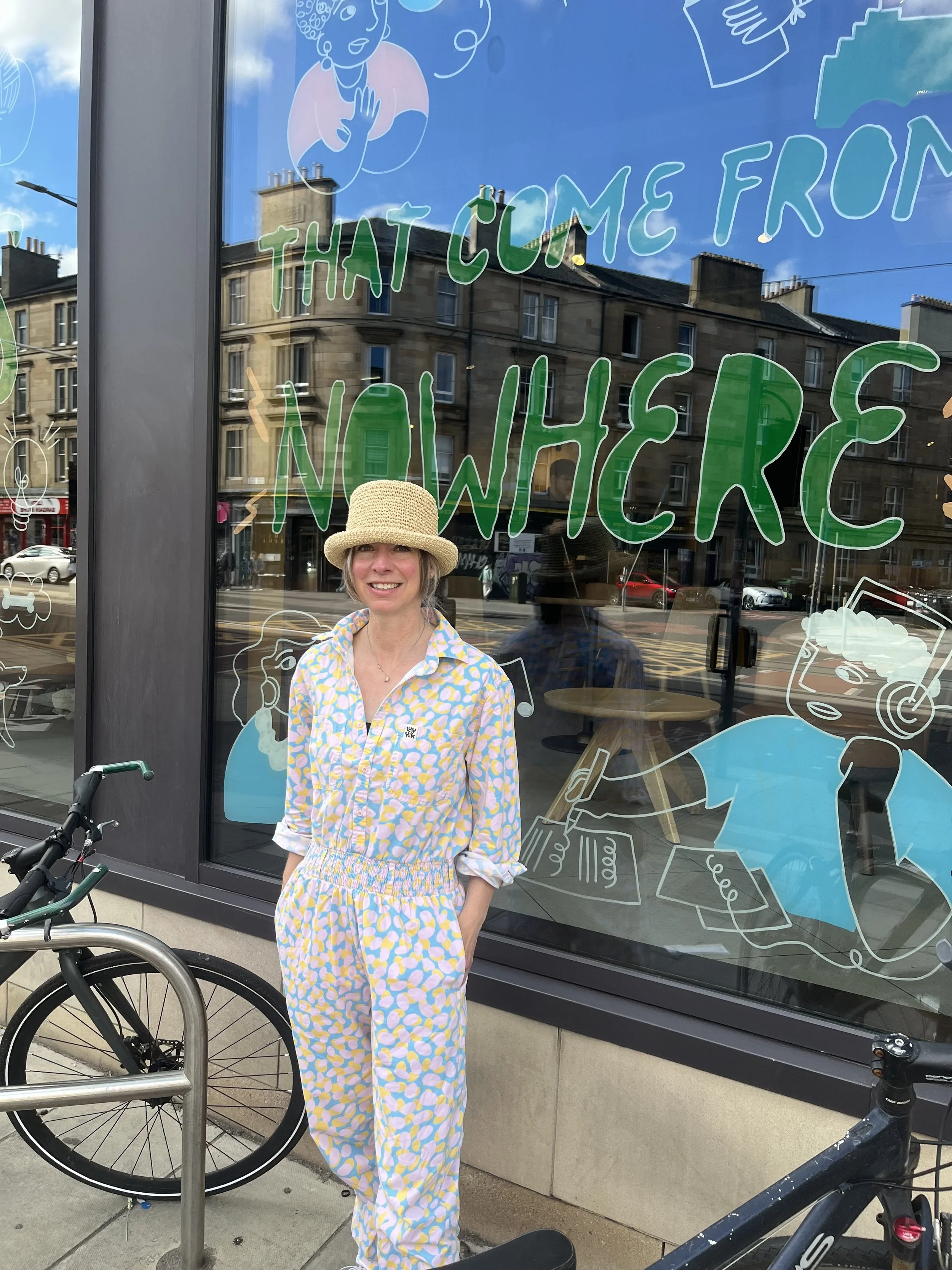 Starbucks campaign window illustration