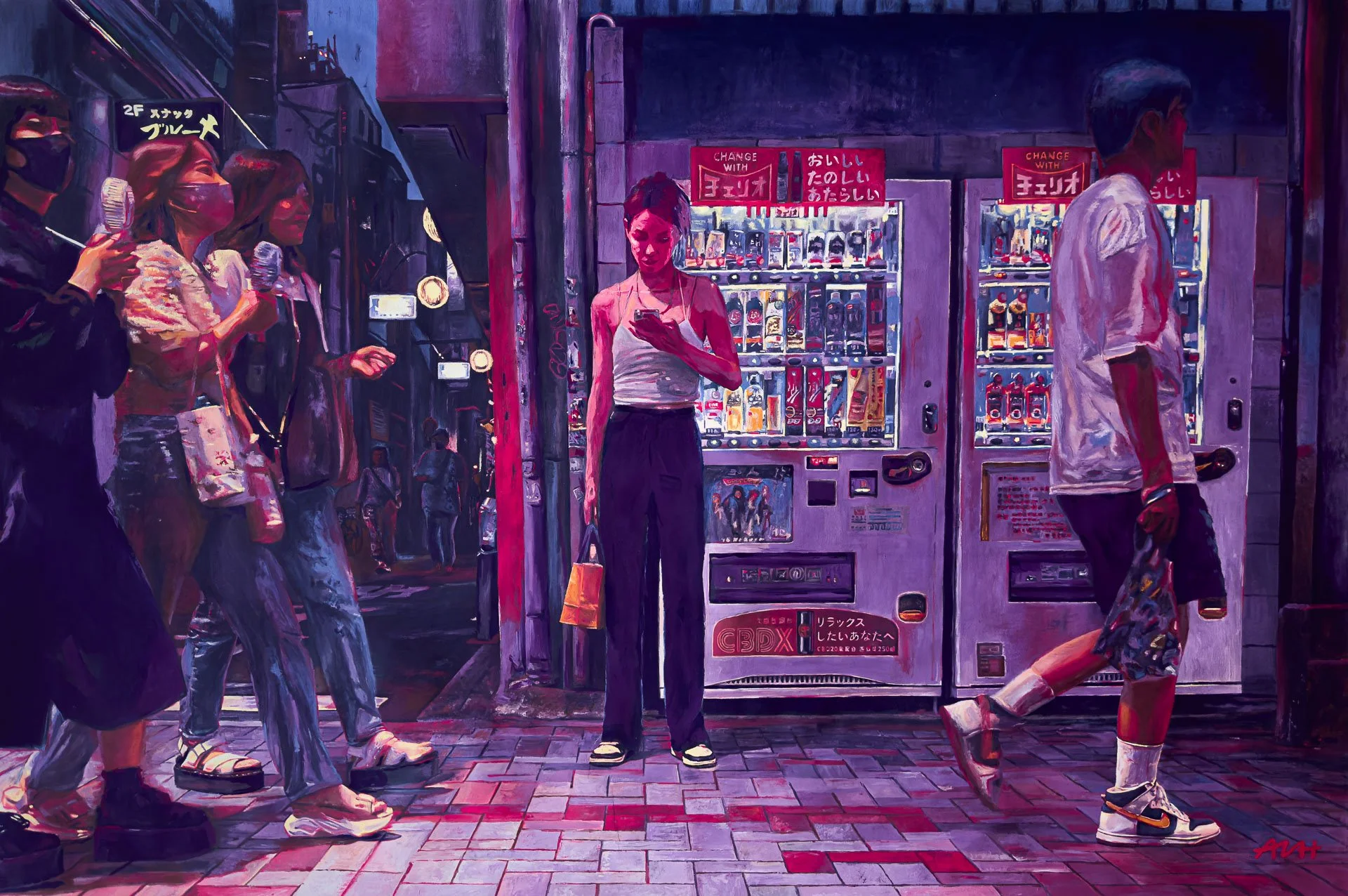 005_Osaka bei Nacht – Neon Ventilatoren und ein einsamer Regenschirm.jpg