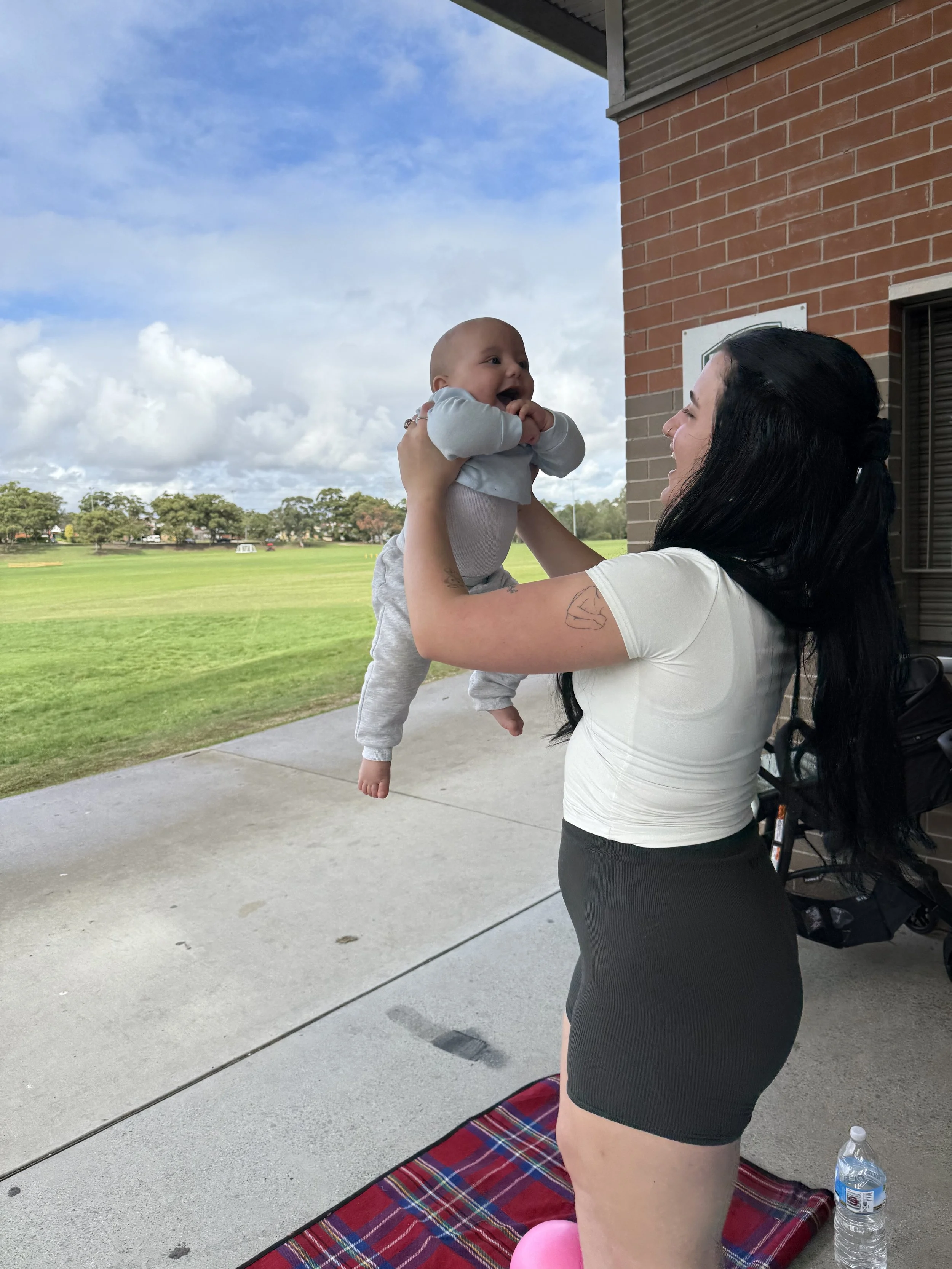 Mother and baby exercising 
