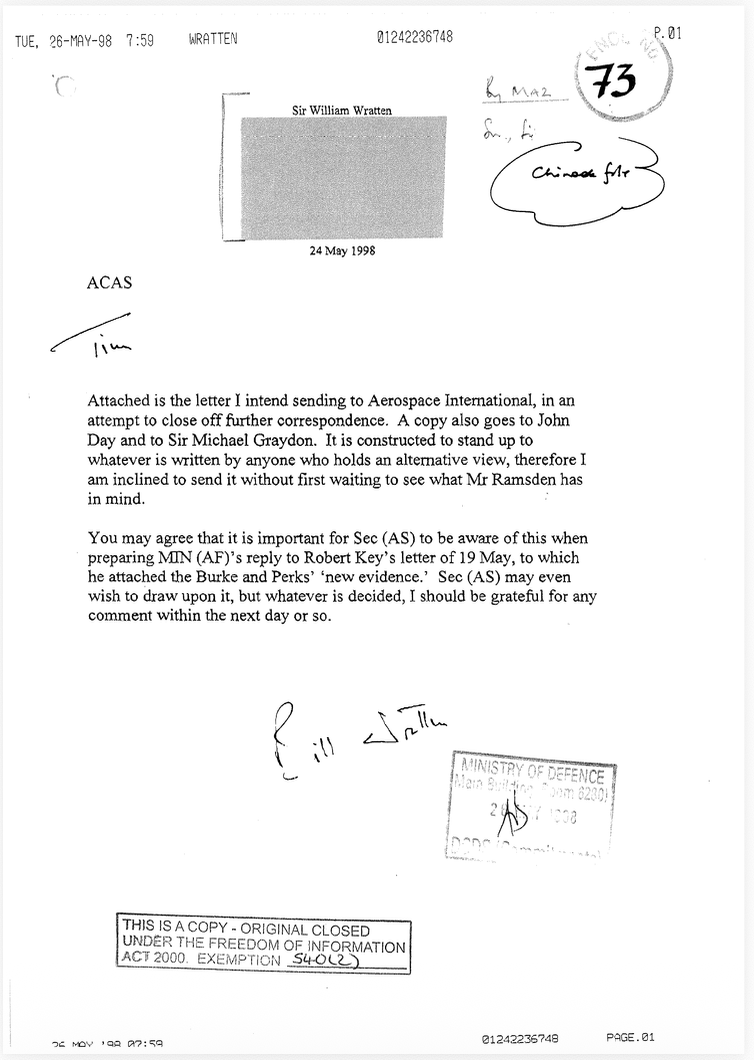 RAF Chinook FOI documents reveal MoD knew of airworthiness concerns and sought to “close down” alternative explanations for the crash