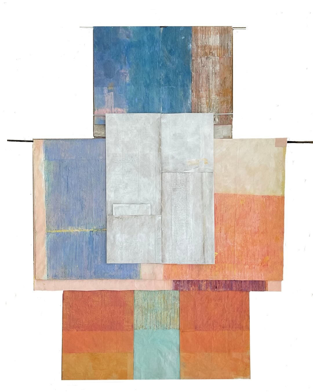 OVERLAPPING: the accidental 14.06.25

Three days to go until SHIFT opens at the Crypt Gallery. I lay a number of works on the floor prior to packaging. And here they are overlapping, but they look also like they are suspended because of the carbon-fi