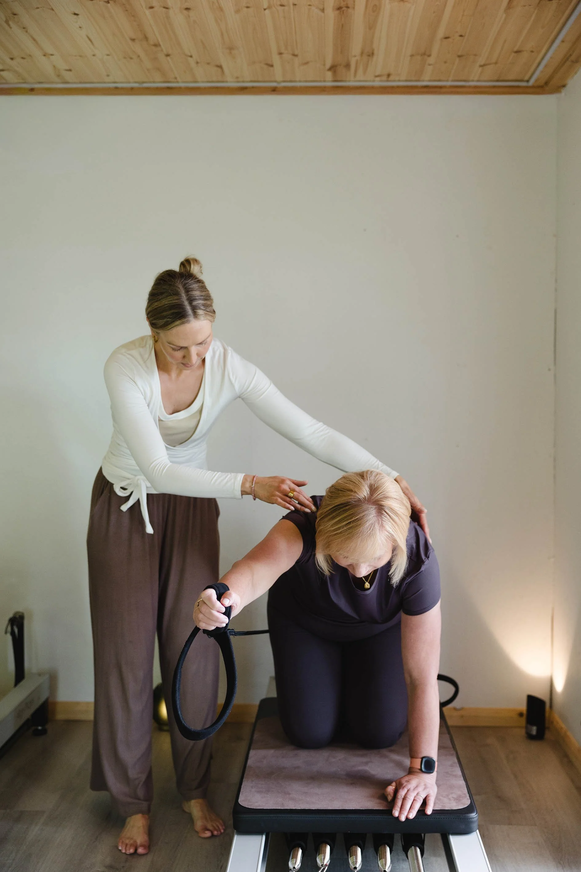 Embrace a holistic approach to well-being with our community-based, small group and private pilates sessions.