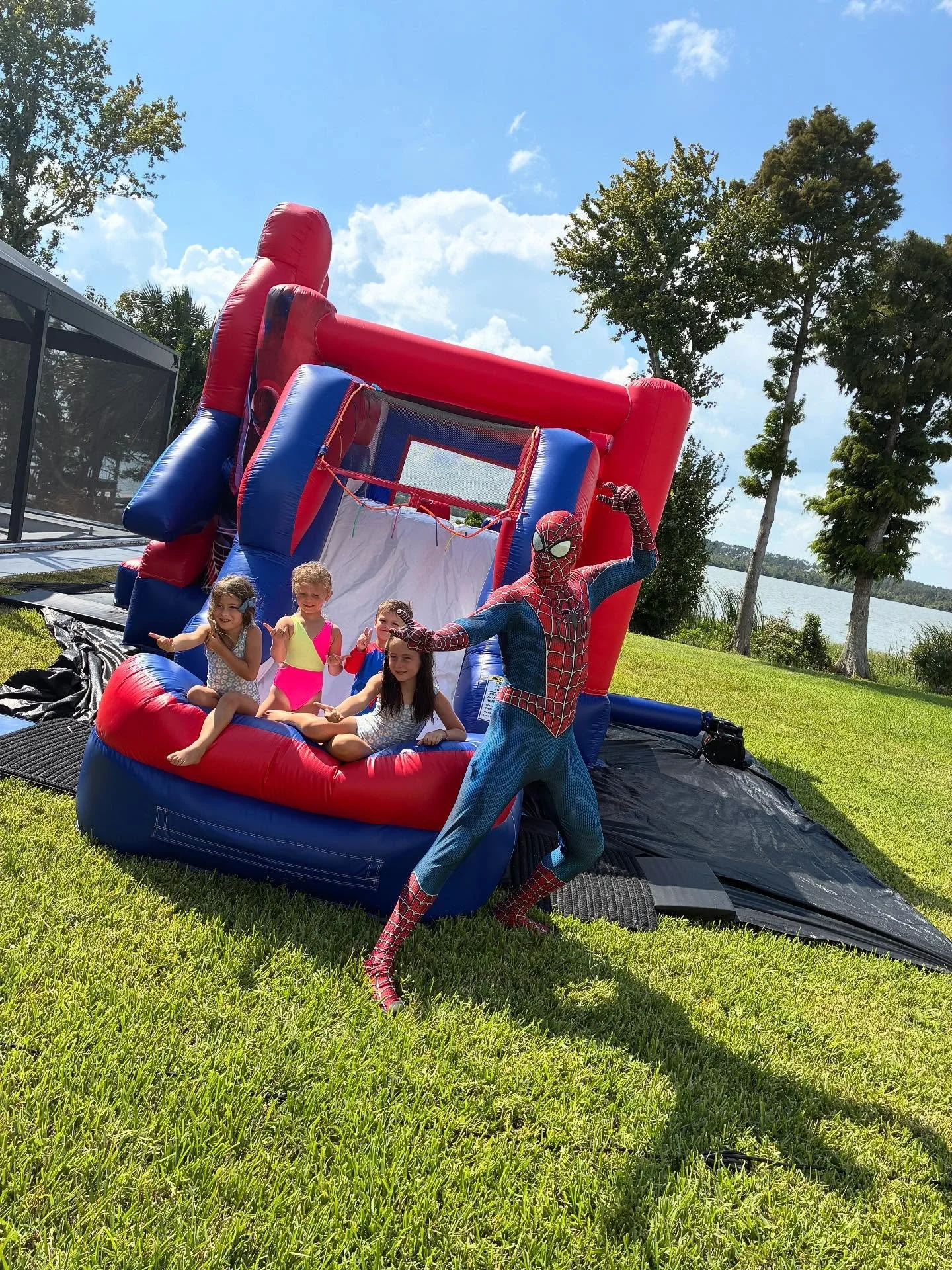 The most fun a kid can have! A surprise visit from Spider-Man! 🕸️🕷️